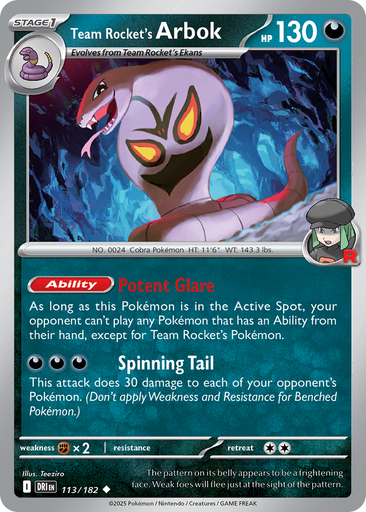 Team Rocket's Arbok 113/182 Destined Rivals