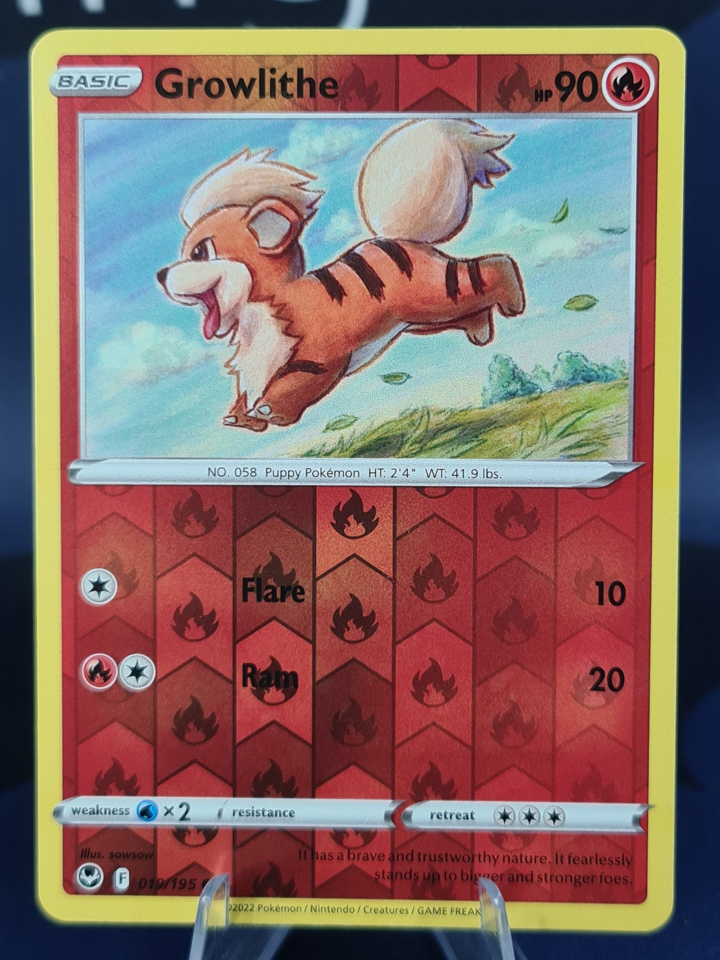 Growlithe 019/195 Silver Tempest Reverse Holo