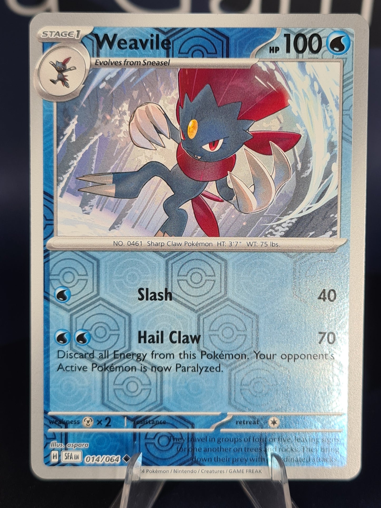 Weavile 014/064 Shrouded Fable Reverse Holo