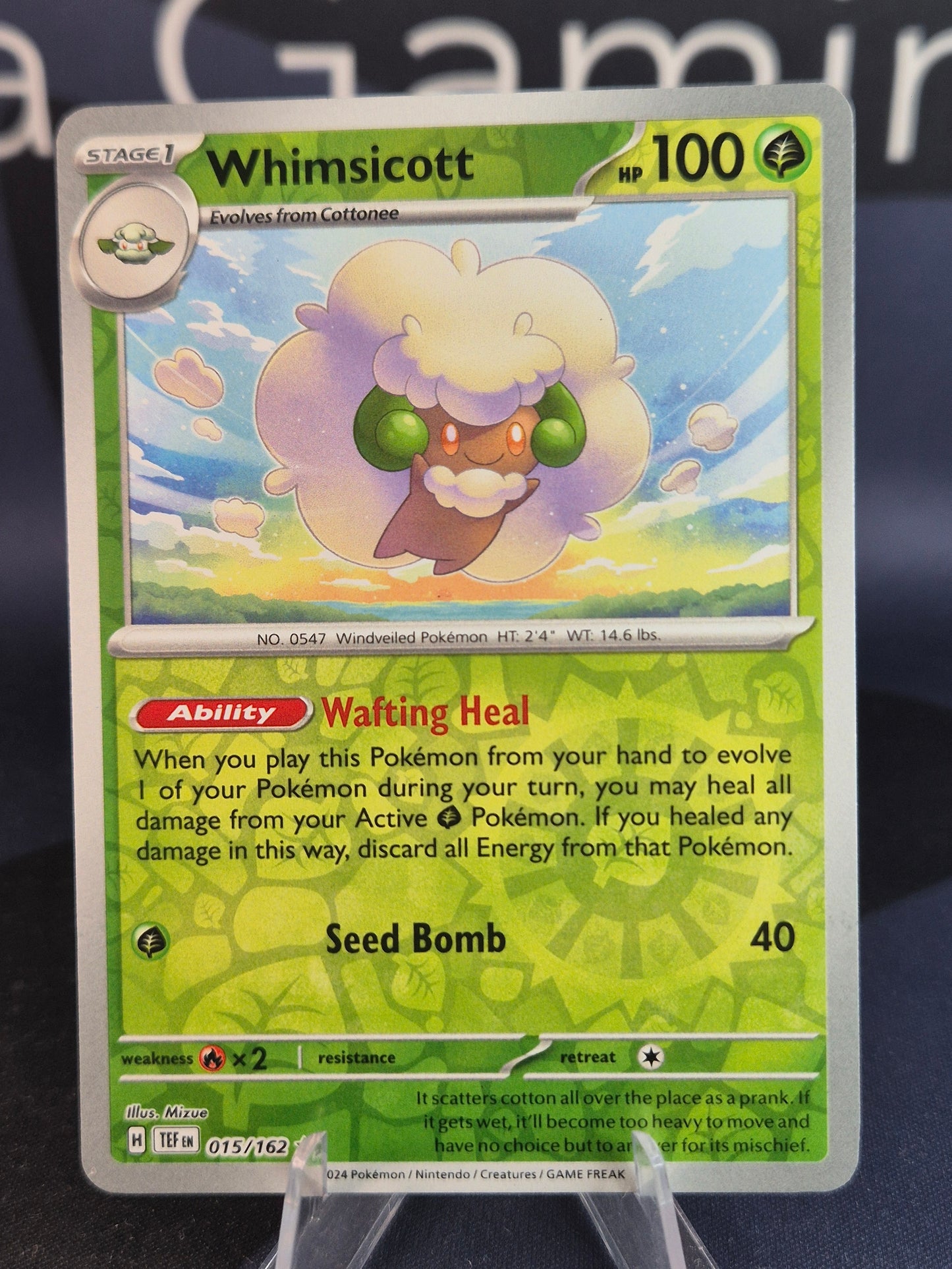 Whimsicott 015/162 Temporal Forces Reverse Holo