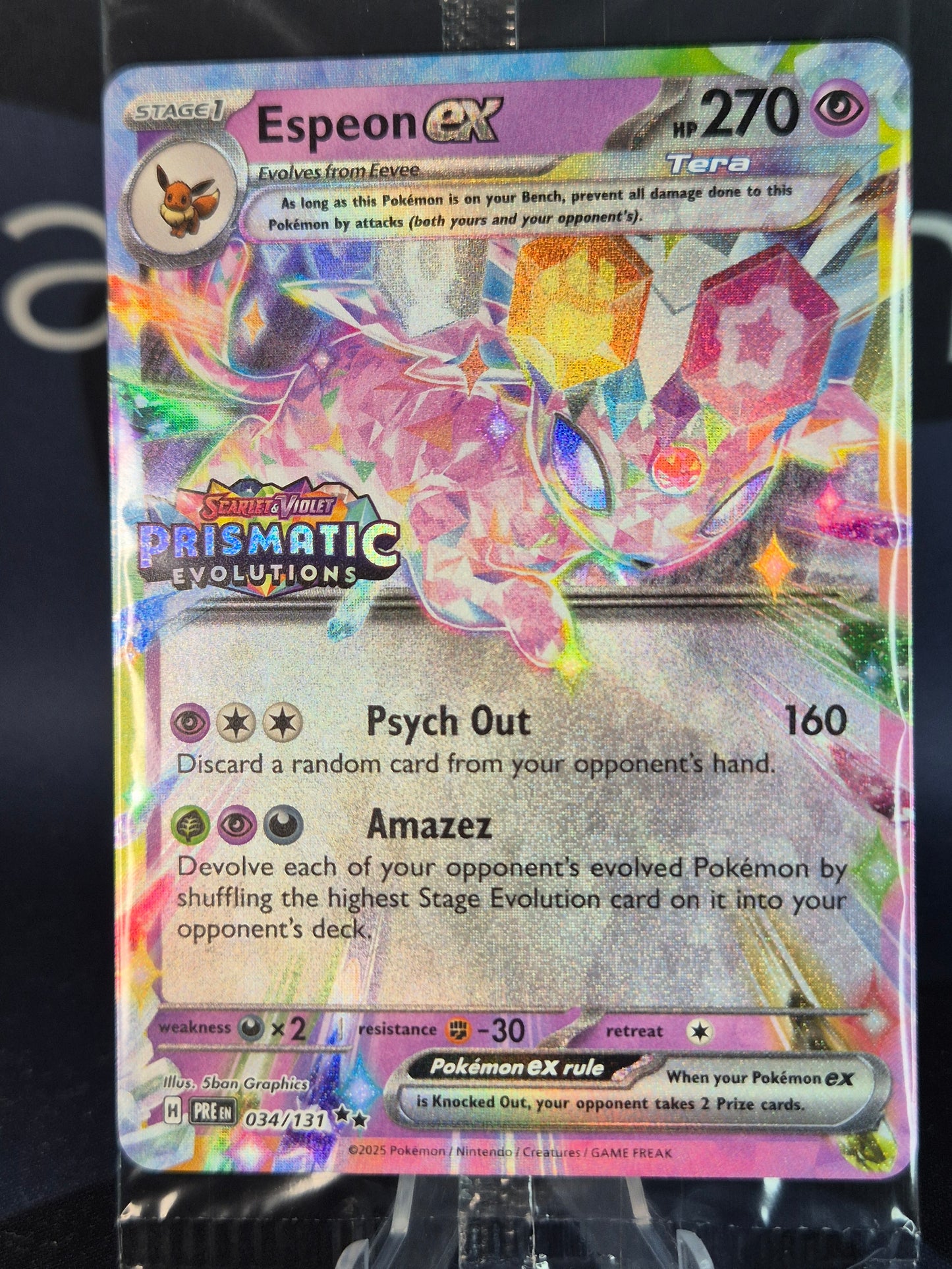 Espeon ex Prismatic Evolutions Stamped SEALED