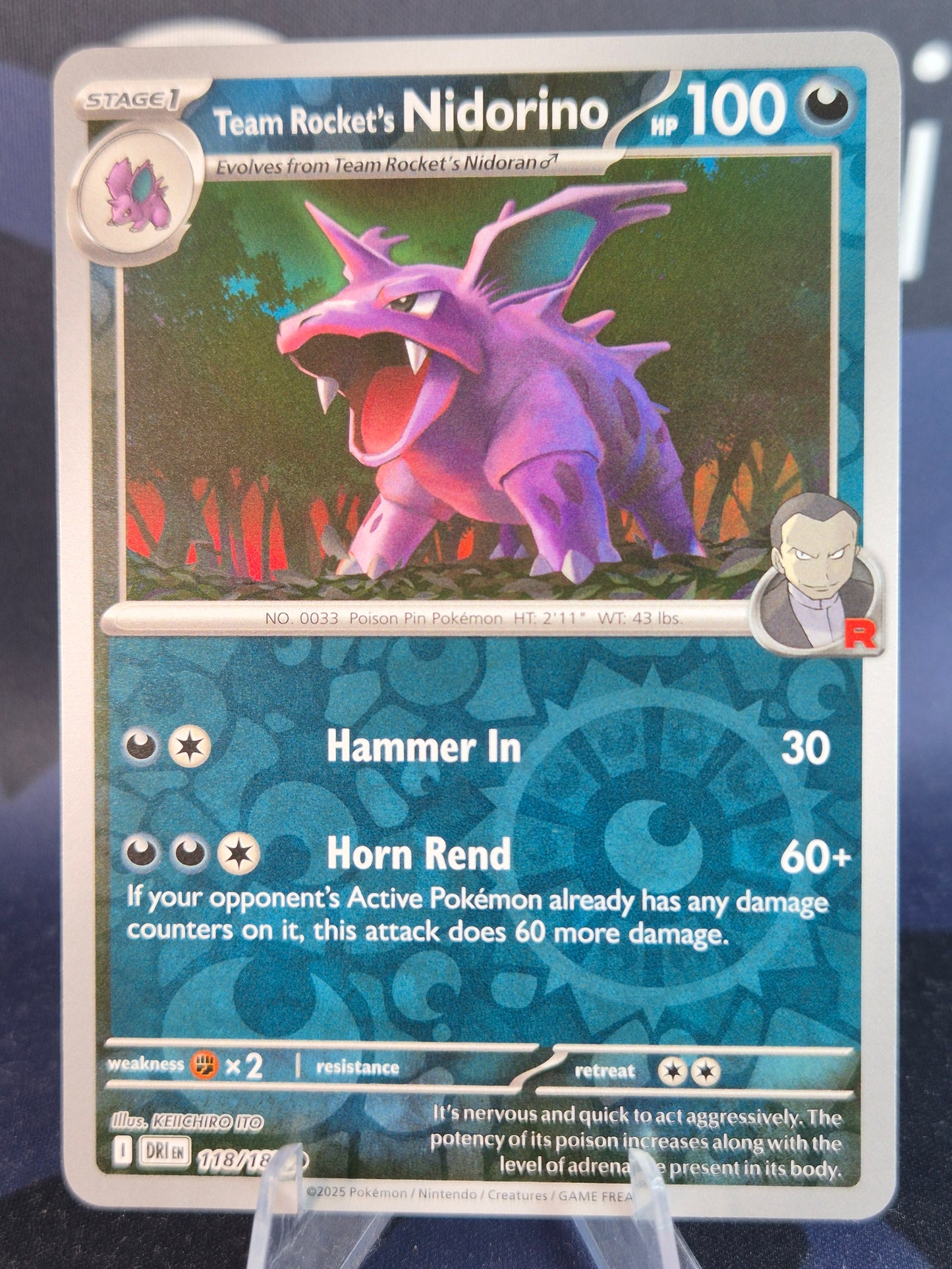 Team Rocket's Nidorino 118/182 Destined Rivals RH