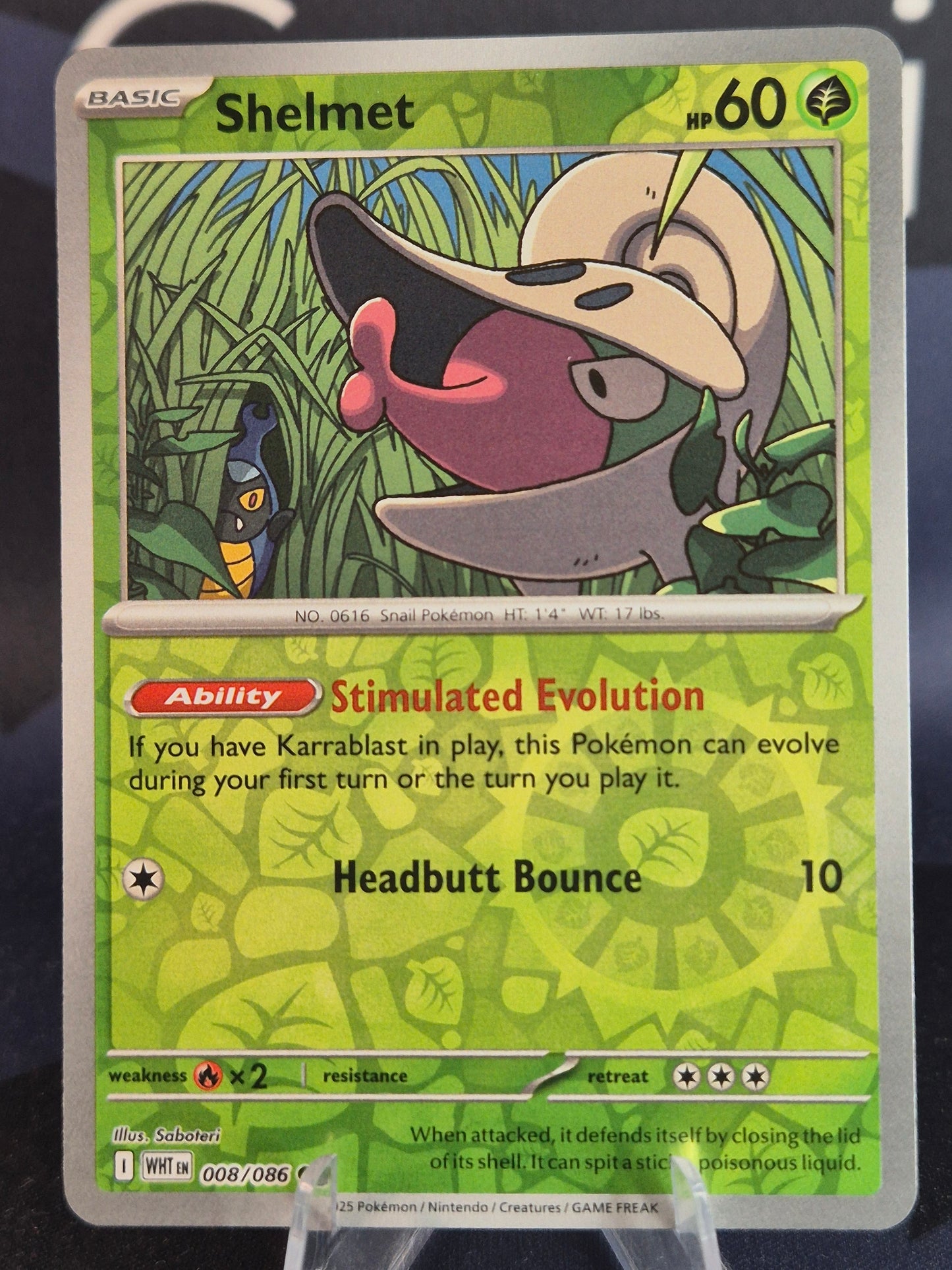 Shelmet 008/086 White Flare Reverse Holo