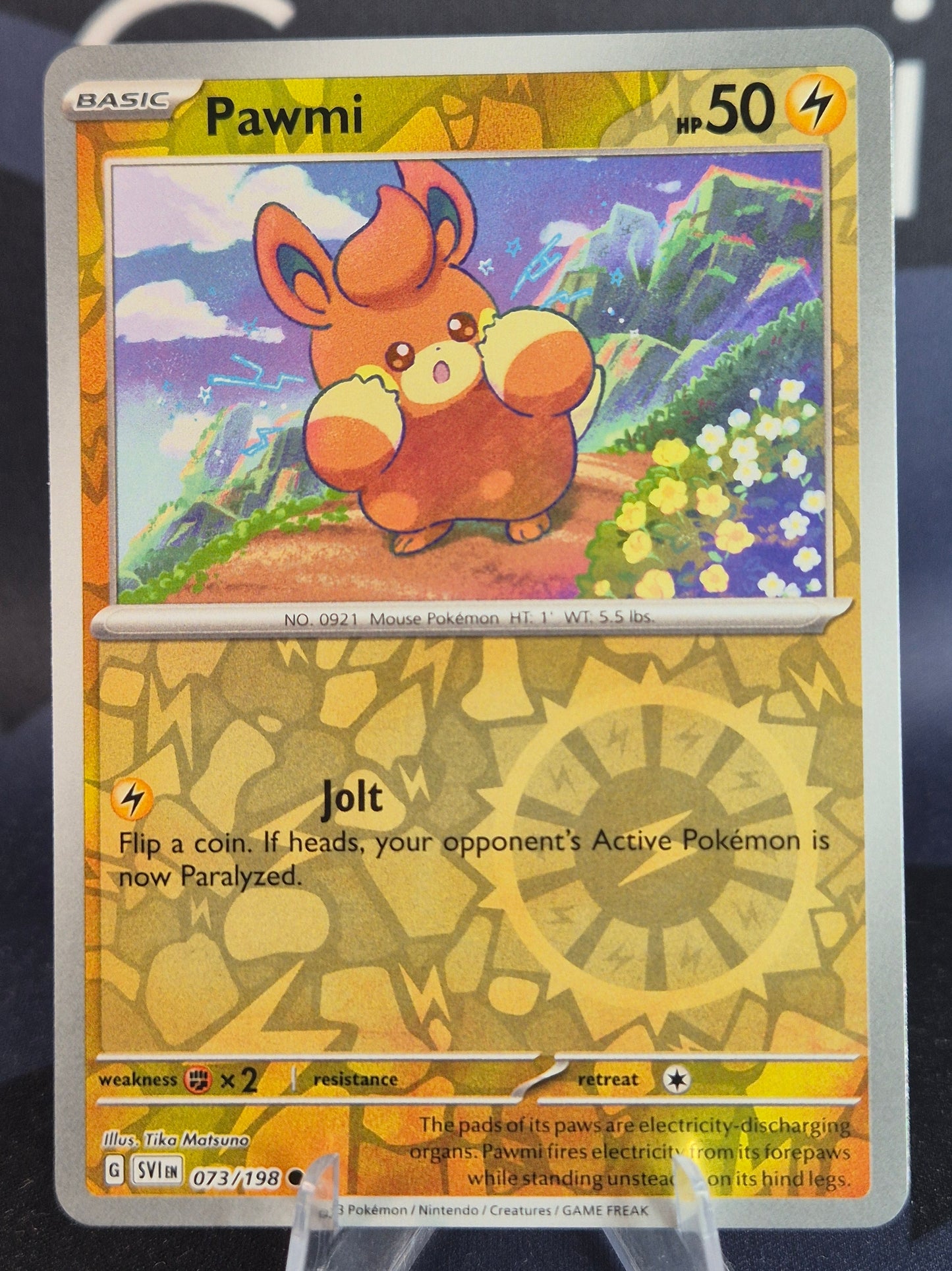 Pawmi 073/198 Scarlet Violet Reverse Holo