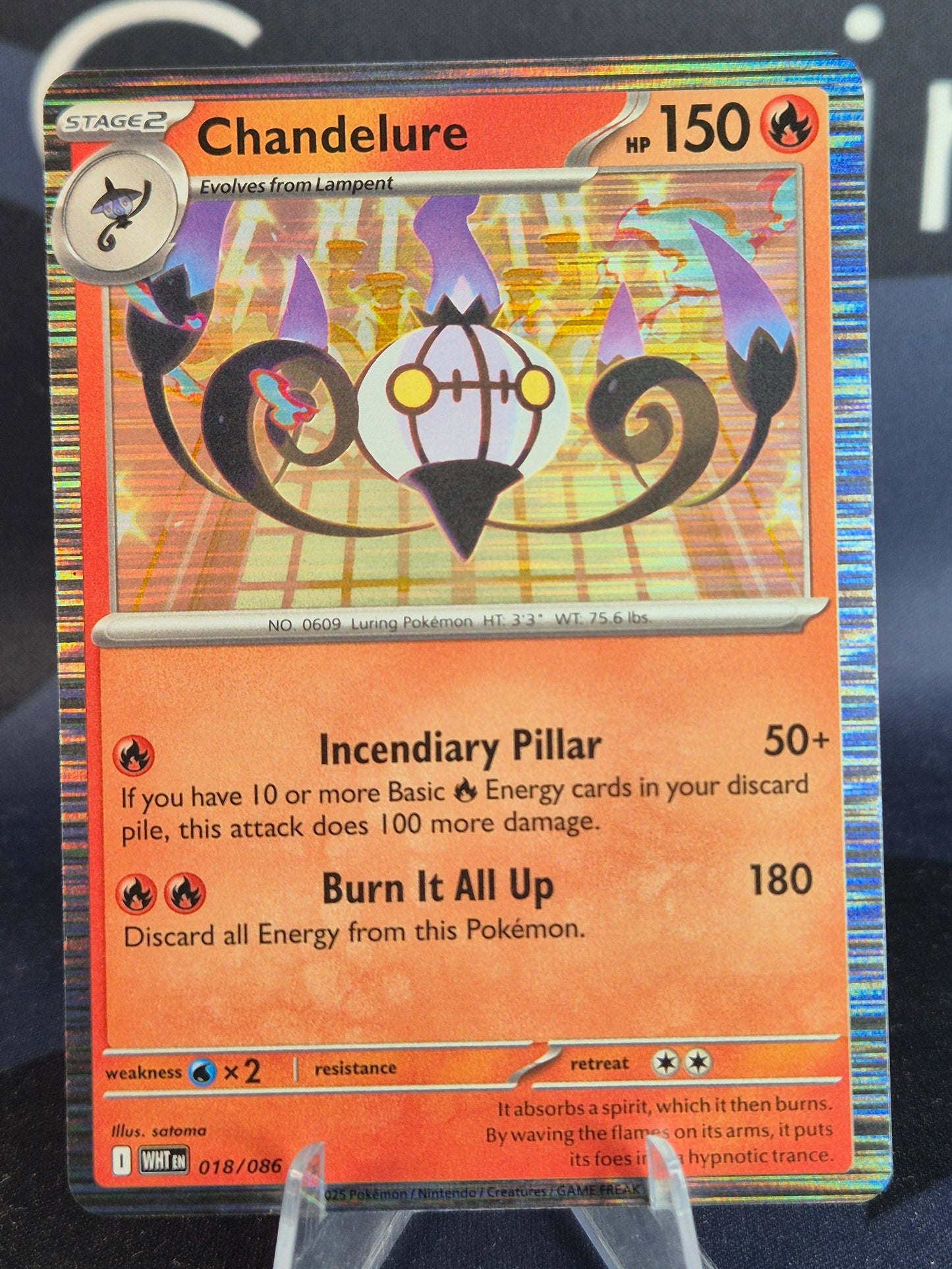 Chandelure 018/086 White Flare Holo