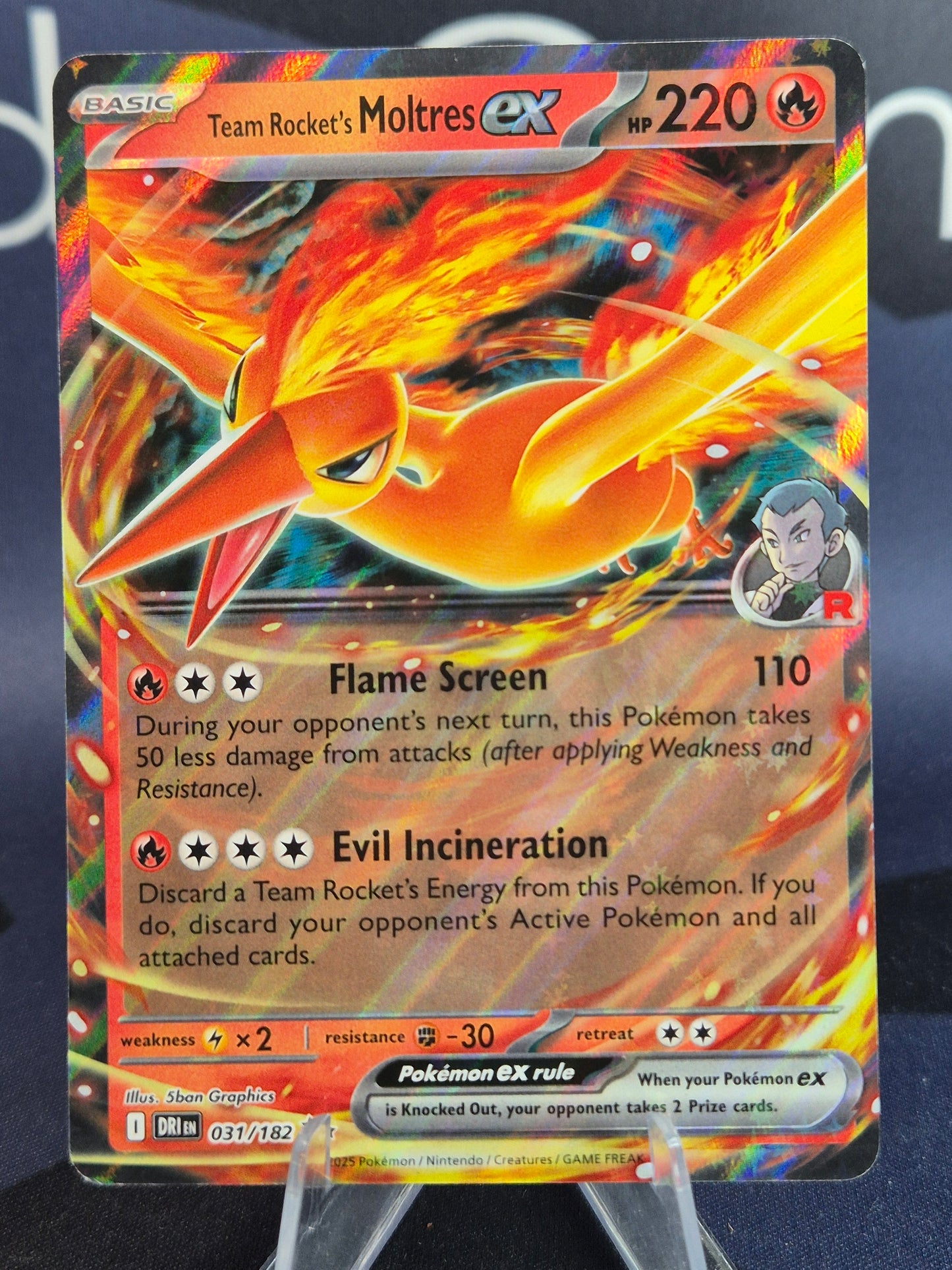 Team Rocket's Moltres ex 031/182 Destined Rivals Double Rare