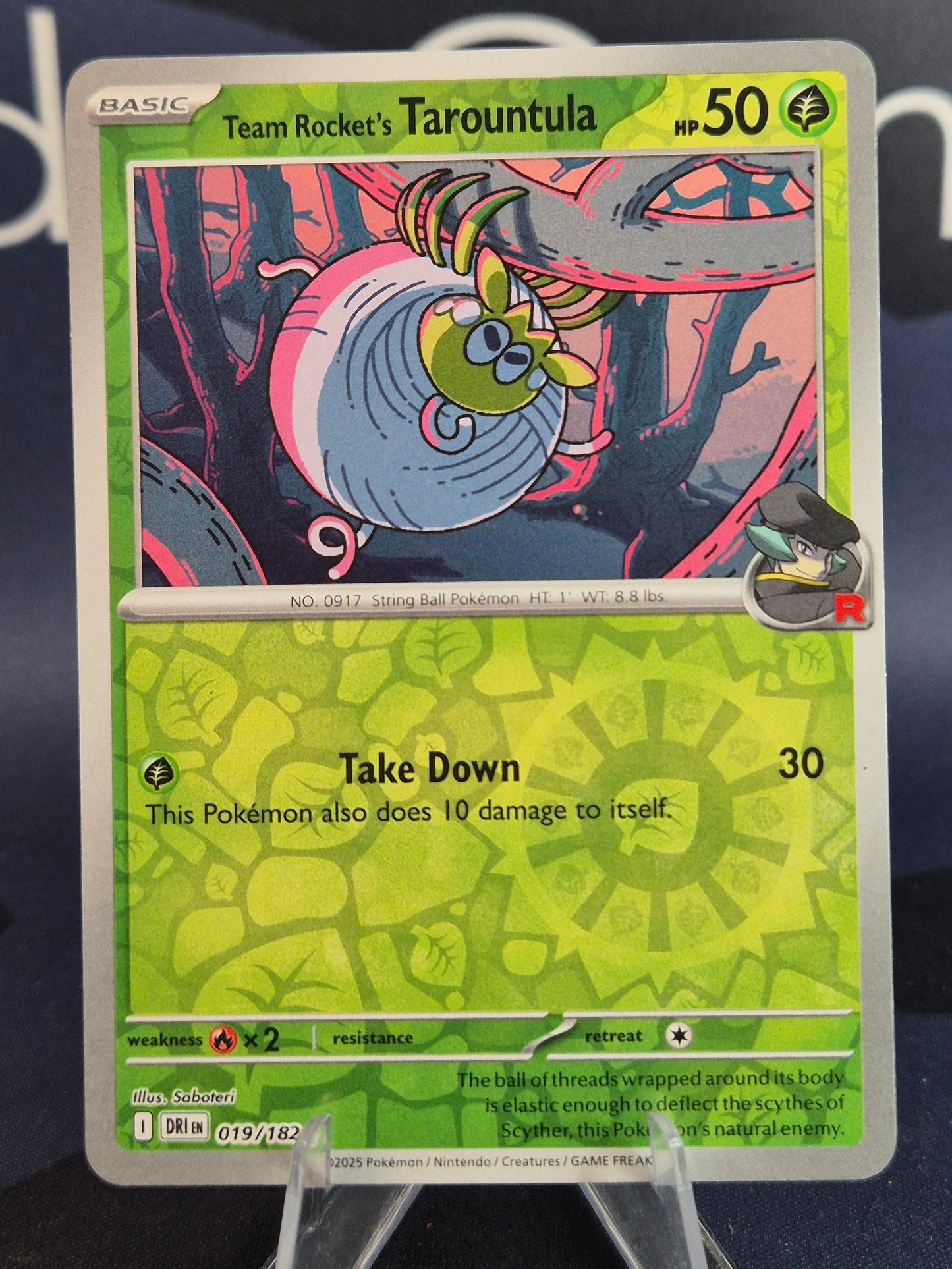 Team Rocket's Tarountula 019/182 Destined Rivals Reverse Holo