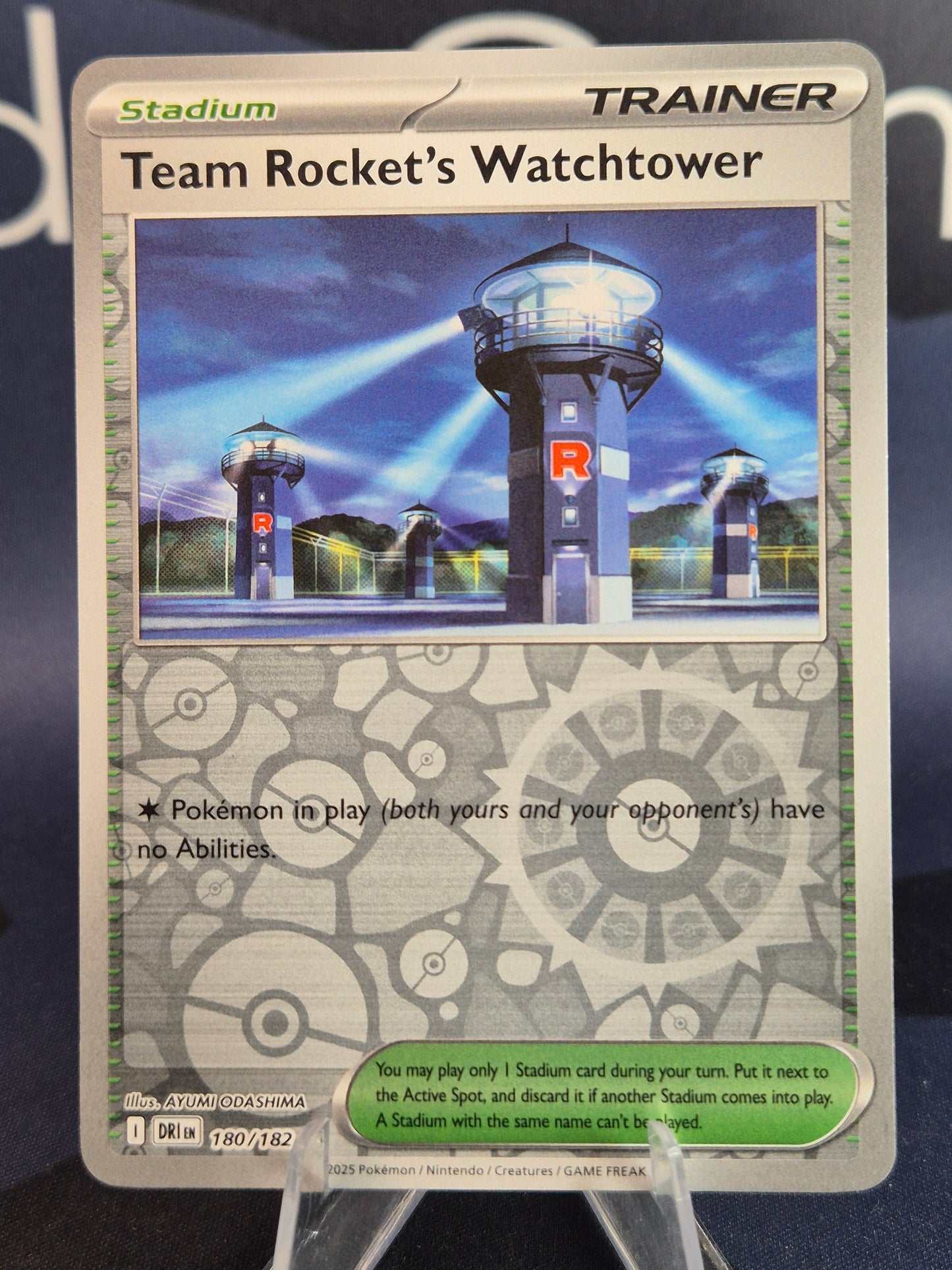 Team Rocket's Watchtower 180/182 Destined Rivals Reverse Holo