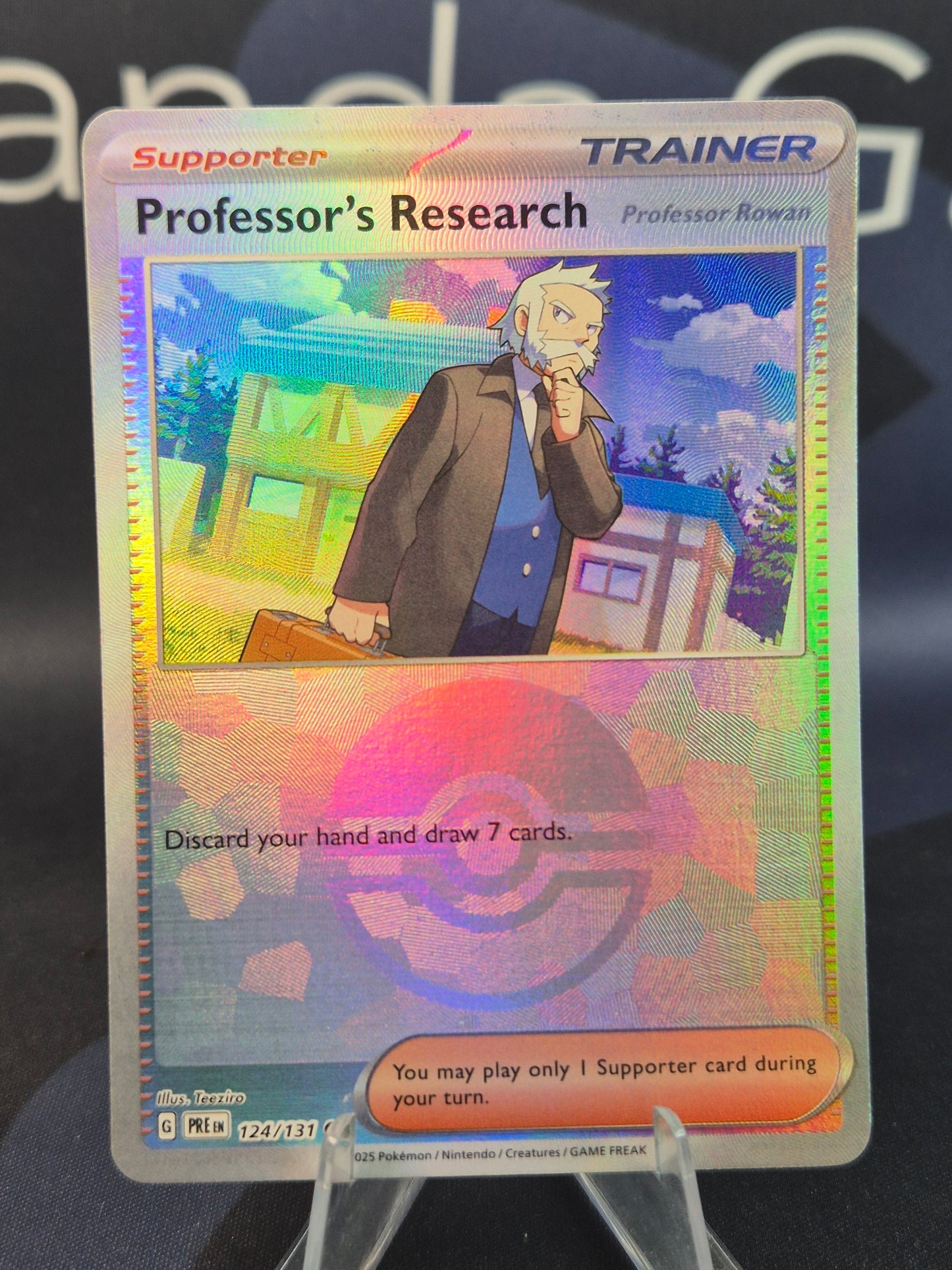 Professor's Research (Rowan) 124/131 Prismatic Evolutions Pokeball Reverse Holo