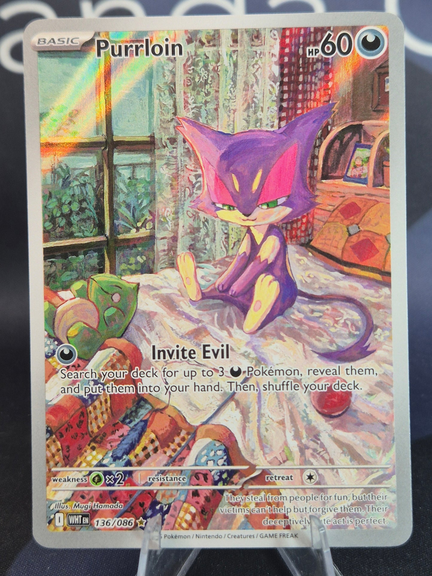 Purrloin 136/086 White Flare Illustration Rare