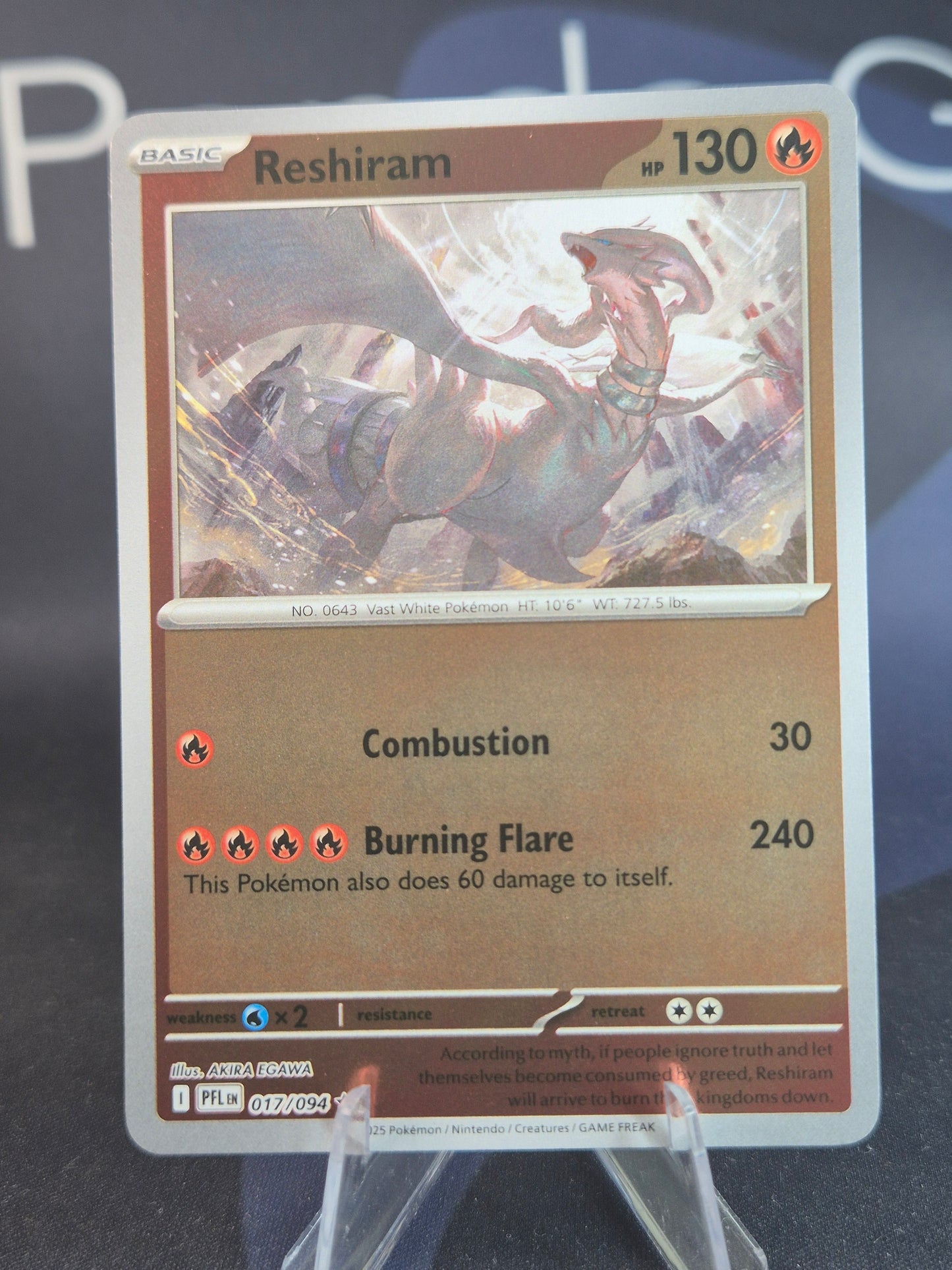 Reshiram 017/094 Phantasmal Flames Reverse Holo