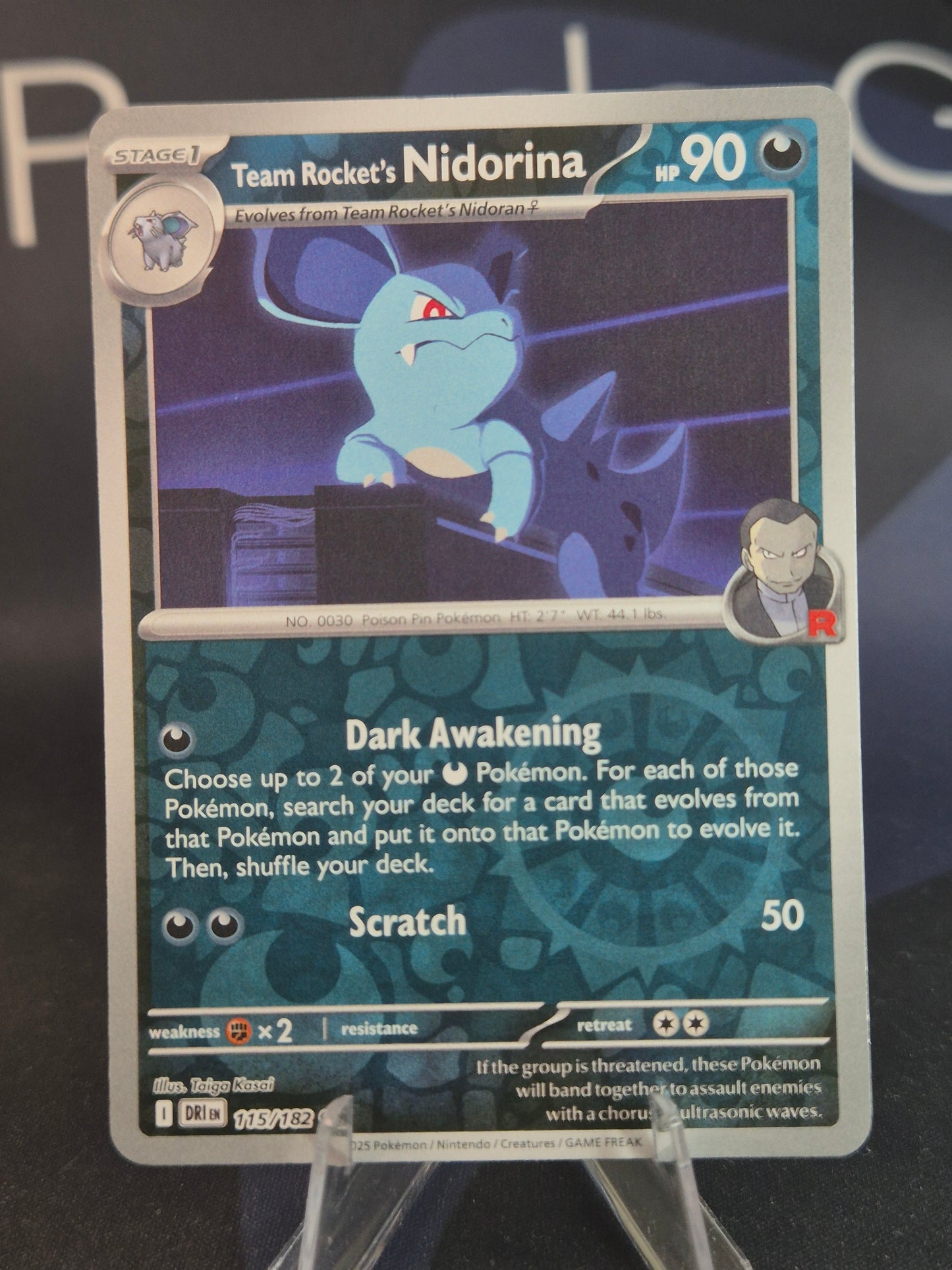 Team Rocket's Nidorina 115/182 Destined Rivals Reverse Holo
