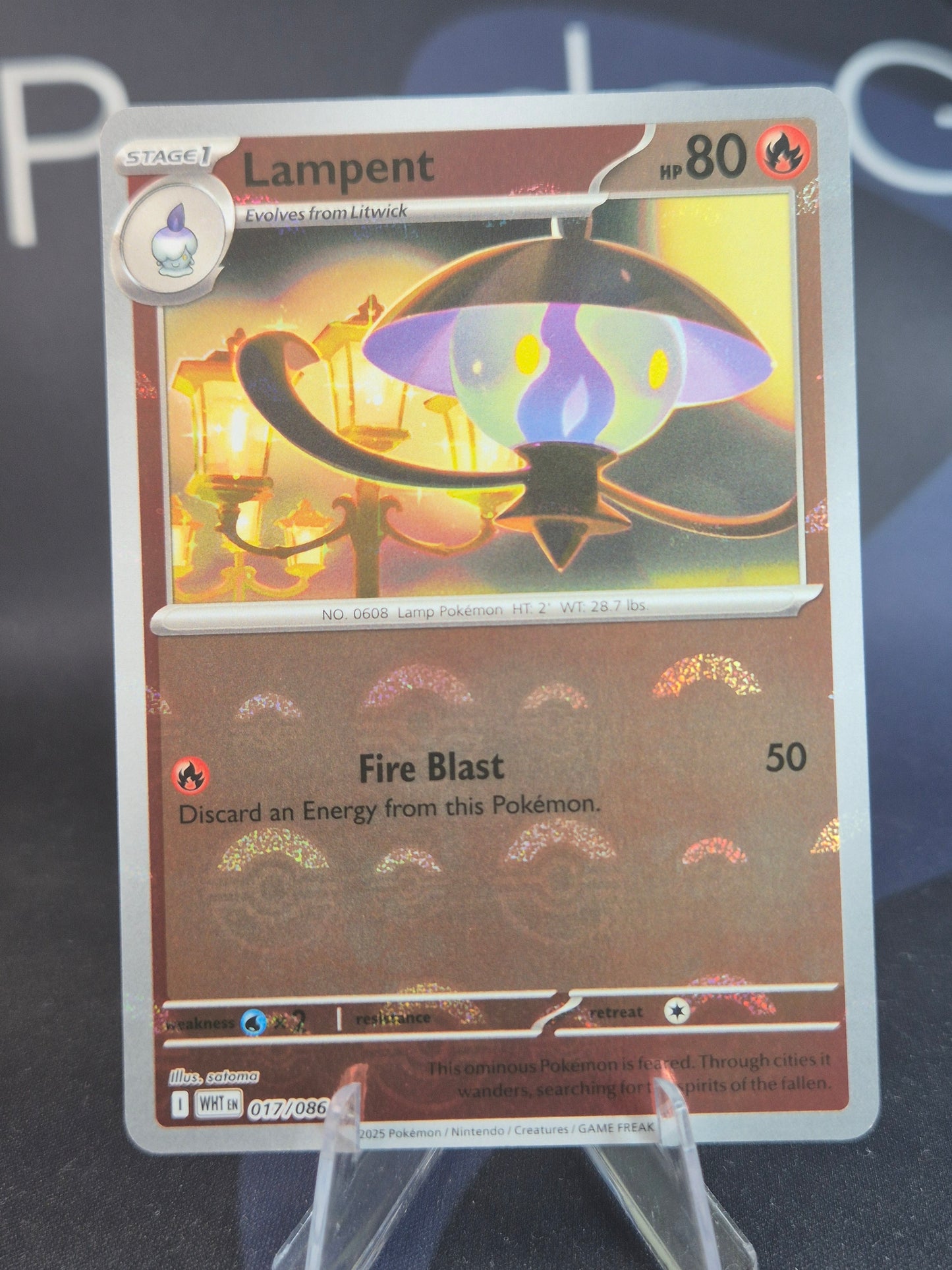 Lampent 017/086 White Flare Pokeball Reverse Holo
