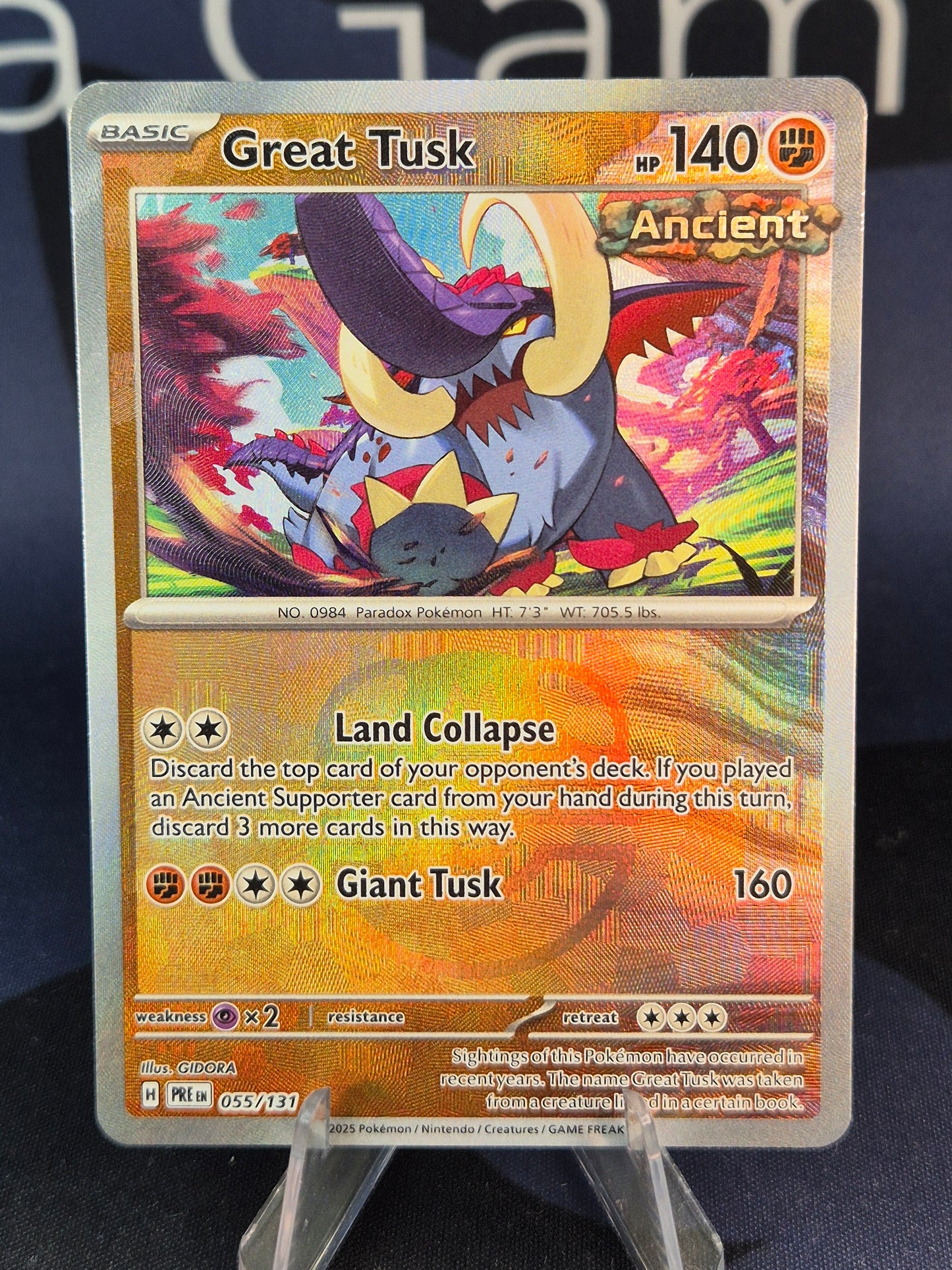 Great Tusk 055/131 Prismatic Evolutions Masterball Reverse Holo