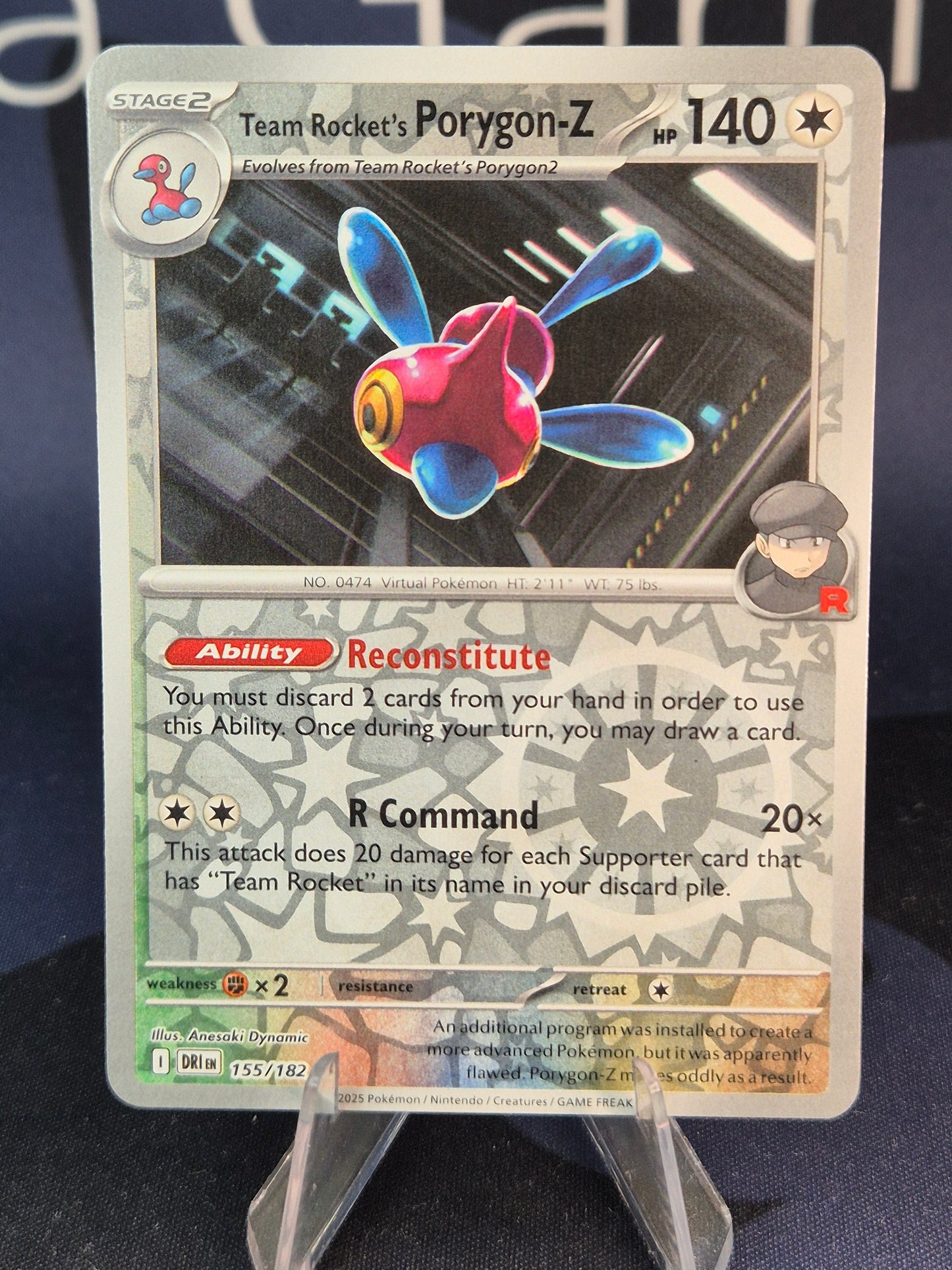 Team Rocket's Porygon-Z 155/182 Destined Rivals Reverse Holo