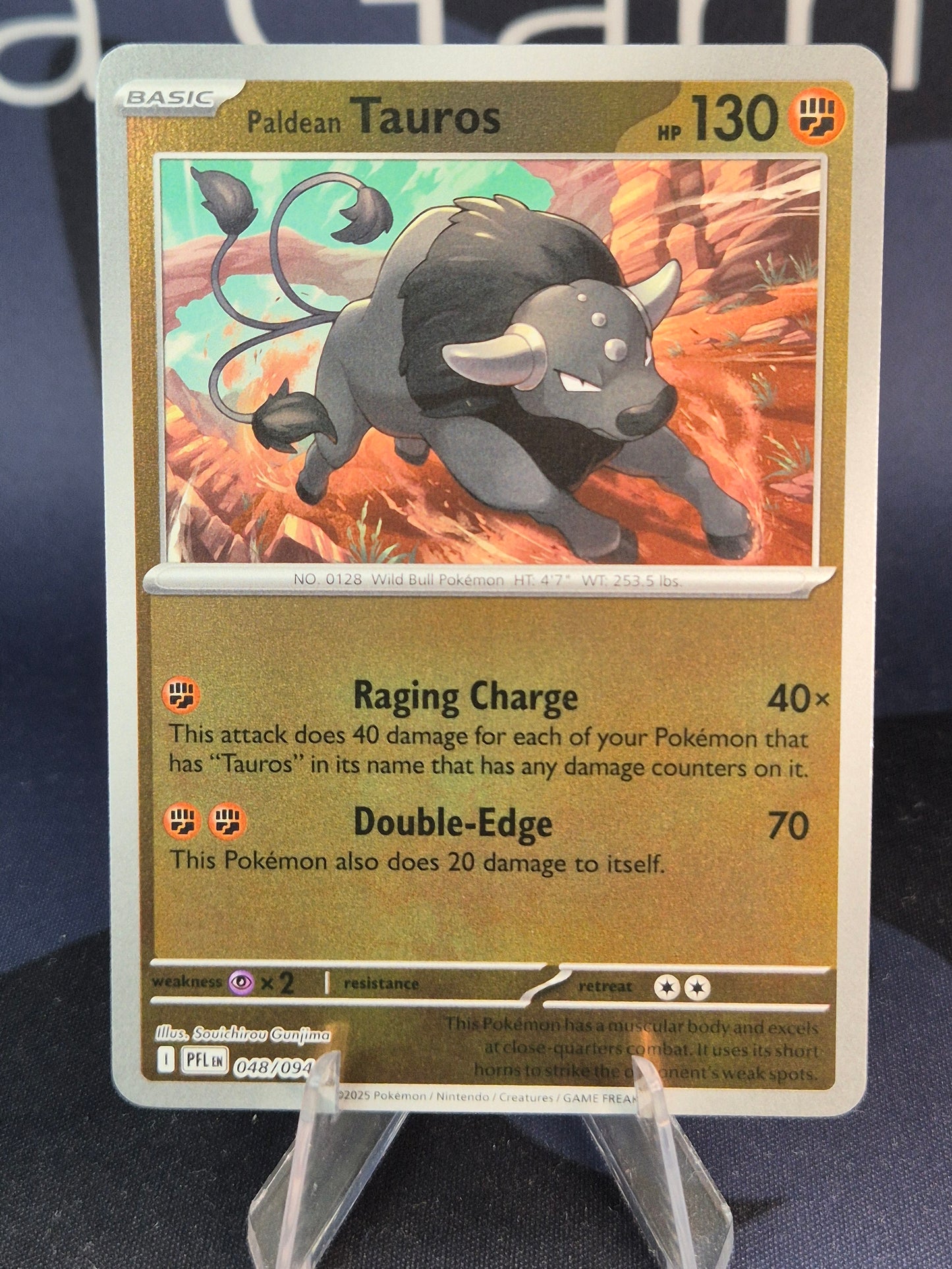 Paldean Tauros 048/094 Phantasmal Flames Reverse Holo