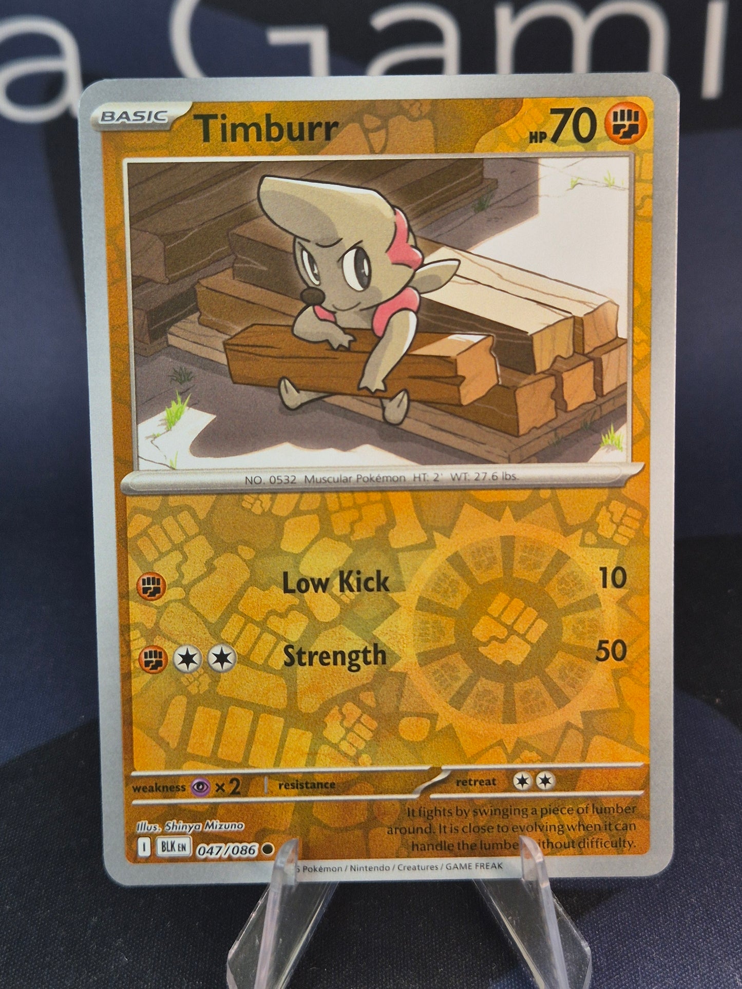 Timburr 047/086 Black Bolt Reverse Holo