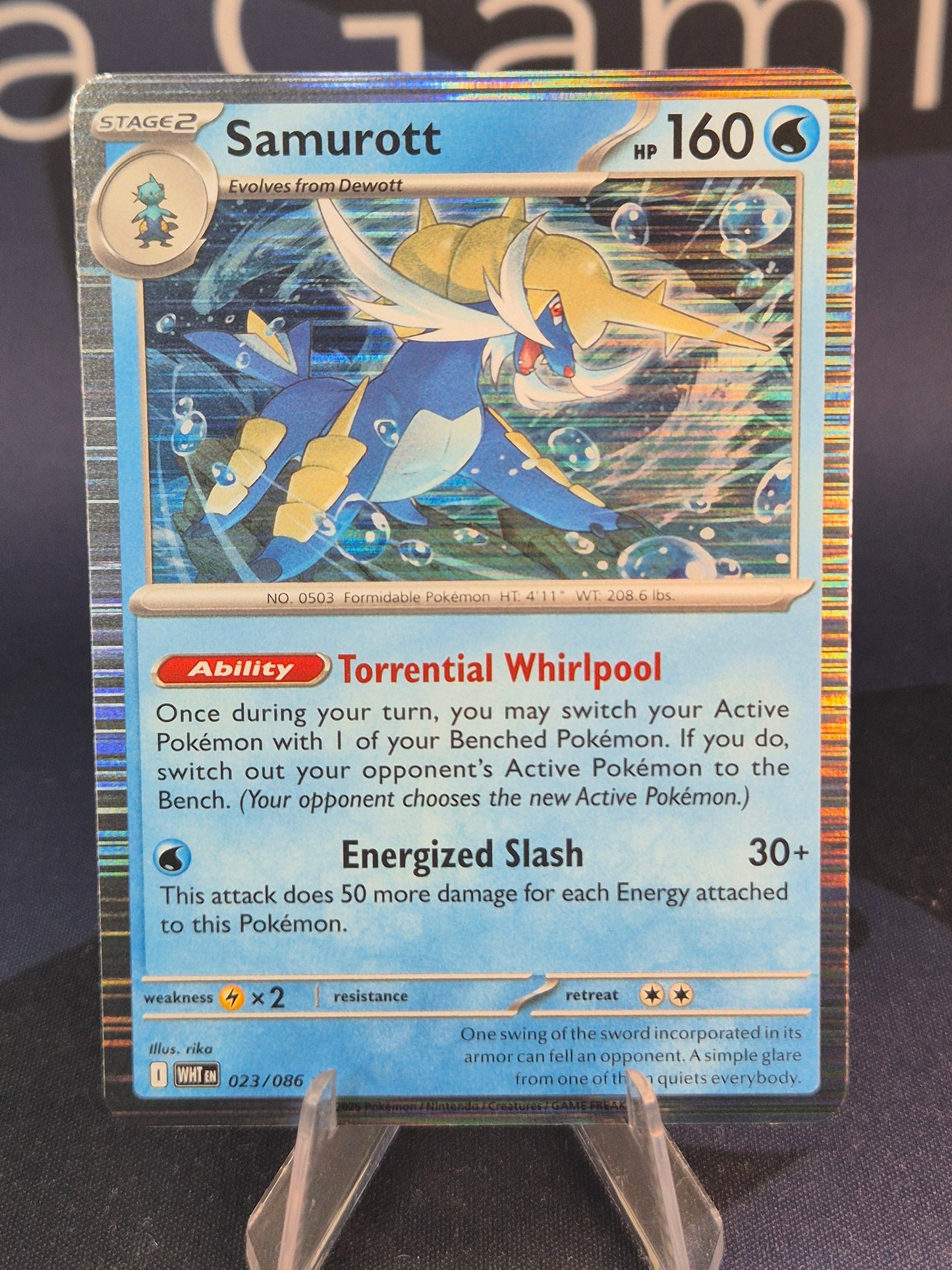 Samurott 023/086 White Flare Holo