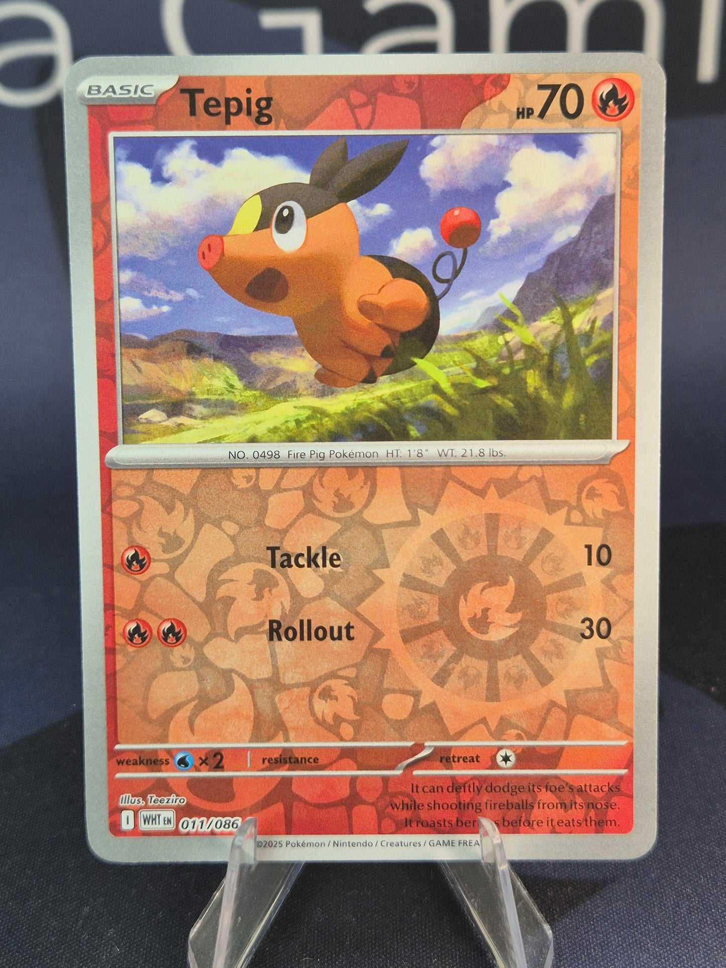 Tepig 011/086 White Flare Reverse Holo