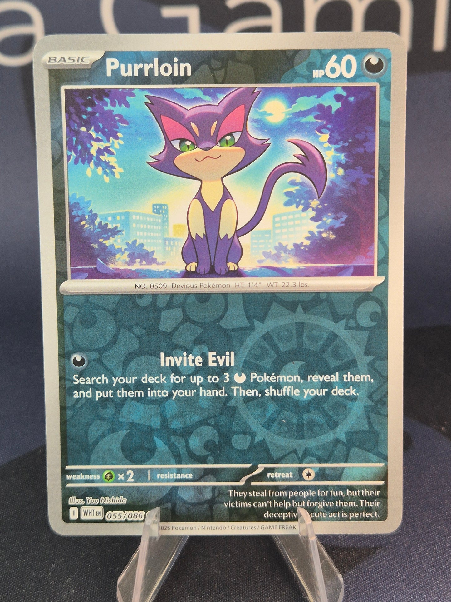 Purrloin 055/086 White Flare Reverse Holo