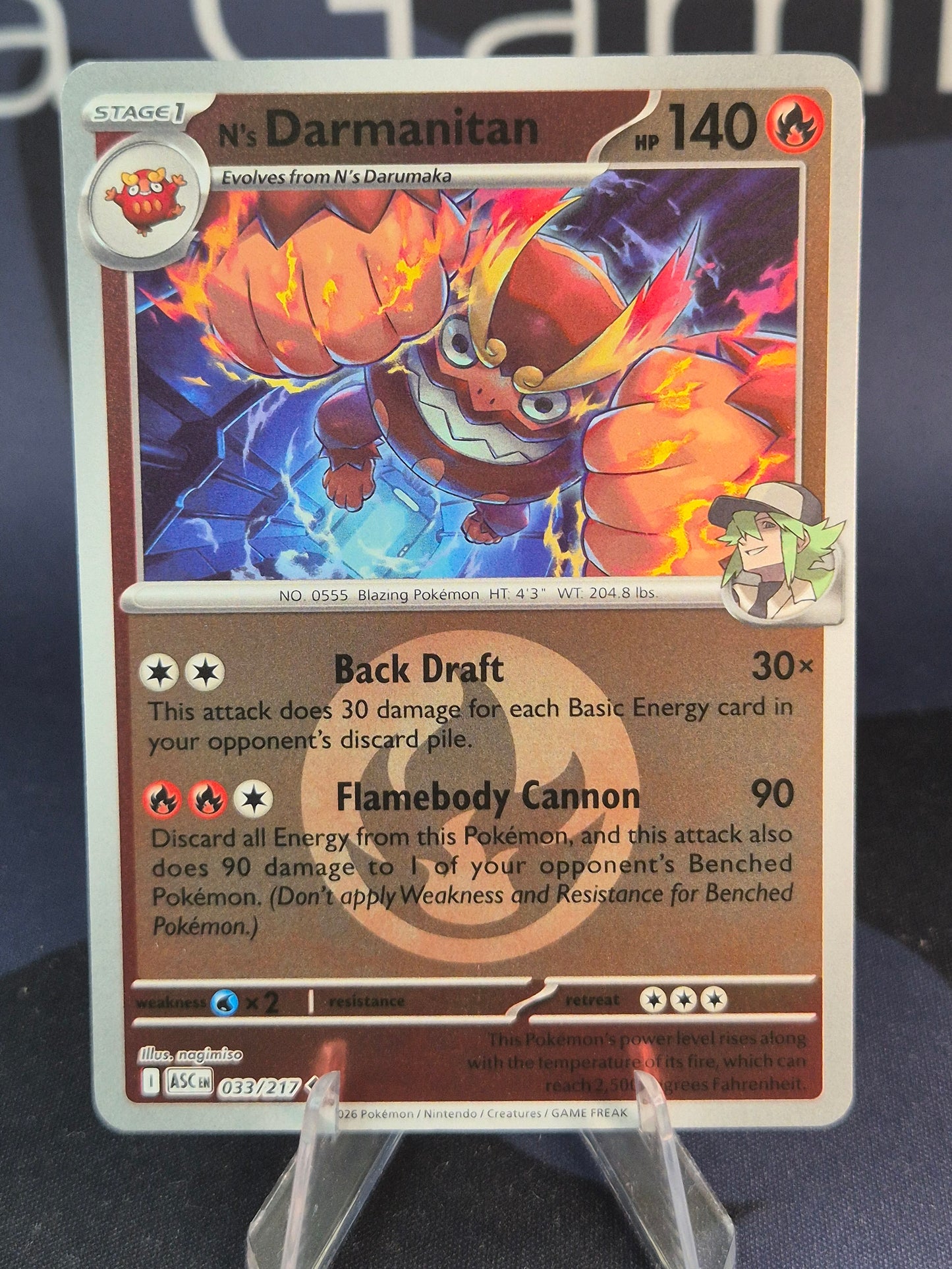 N's Darmanitan 033/217 Ascended Heroes Reverse Holo