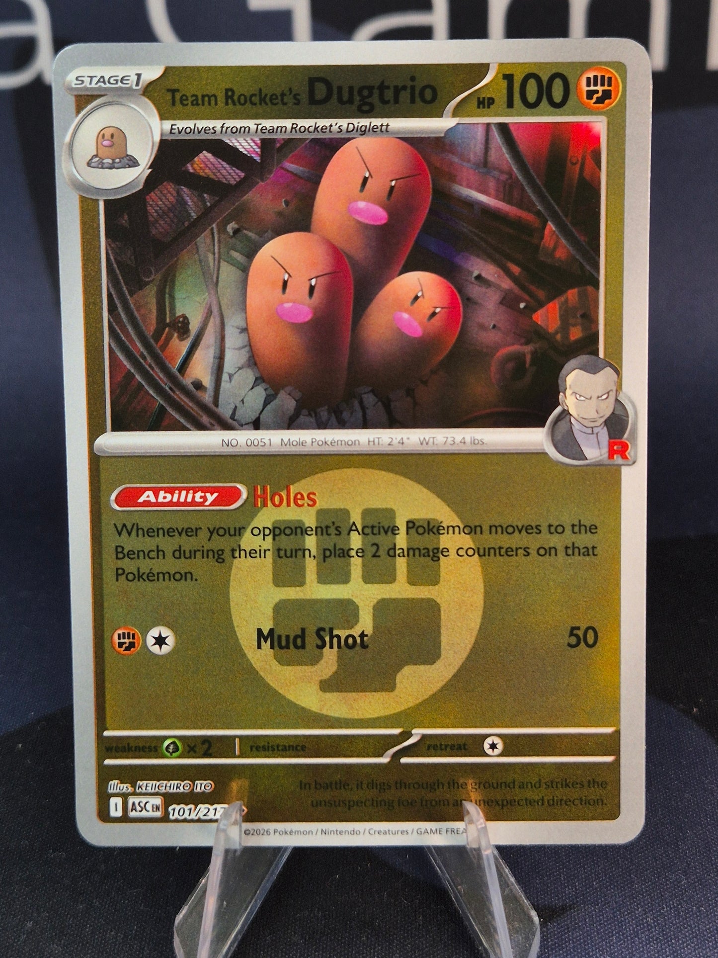 Team Rocket's Dugtrio 101/217 Ascended Heroes Reverse Holo
