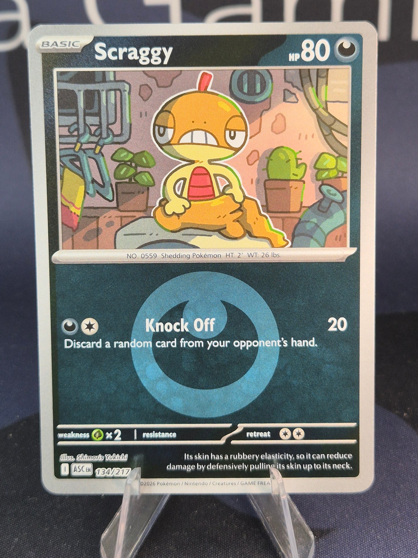 Scraggy 134/217 Ascended Heroes Reverse Holo