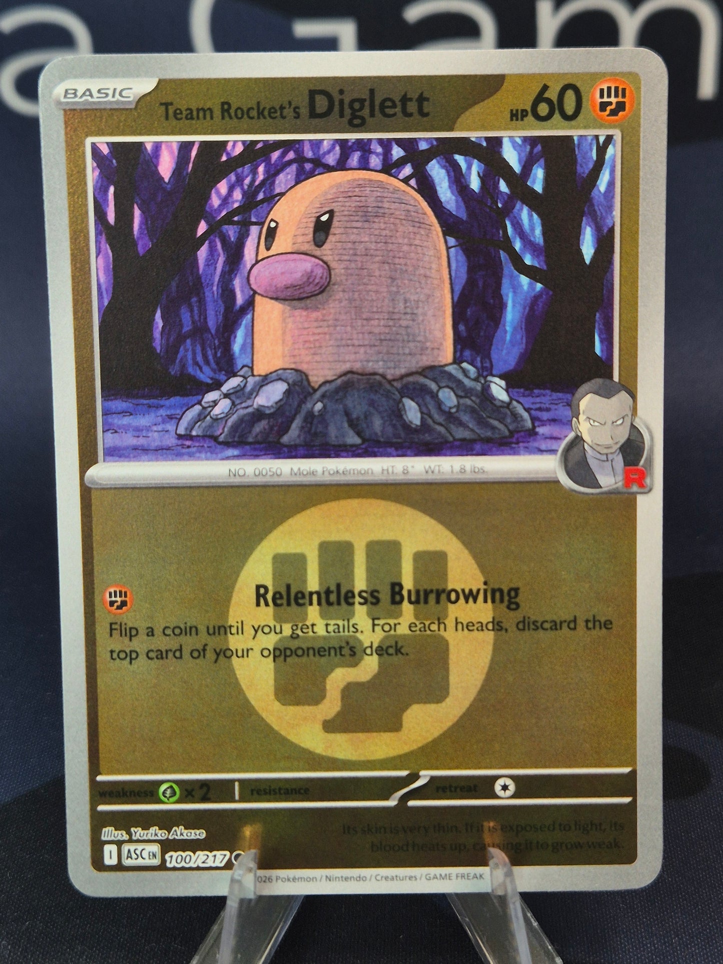 Team Rocket's Diglett 100/217 Ascended Heroes Reverse Holo