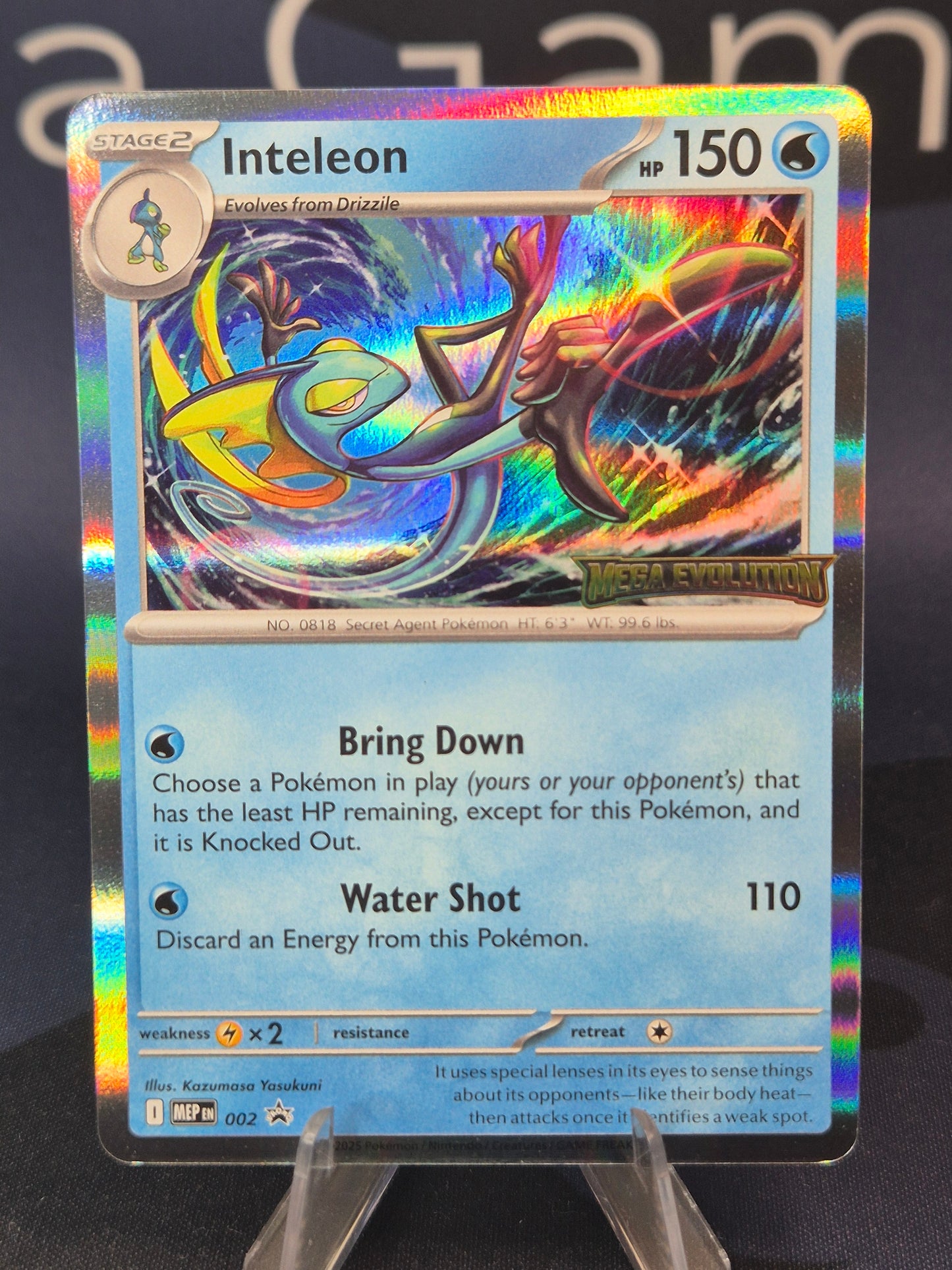 Inteleon MEP002 Black Star Promo Mega Evolution Stamp
