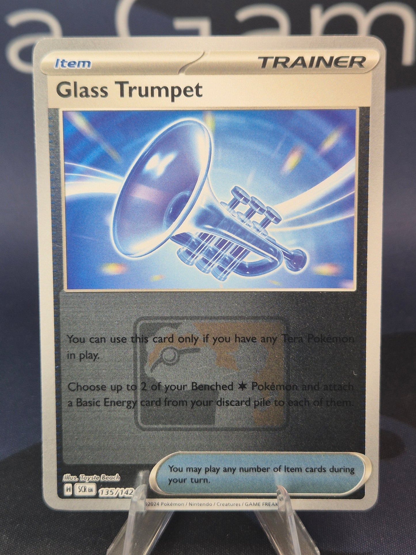 Glass Trumpet Reverse Holo Play! Pokemon Stamp