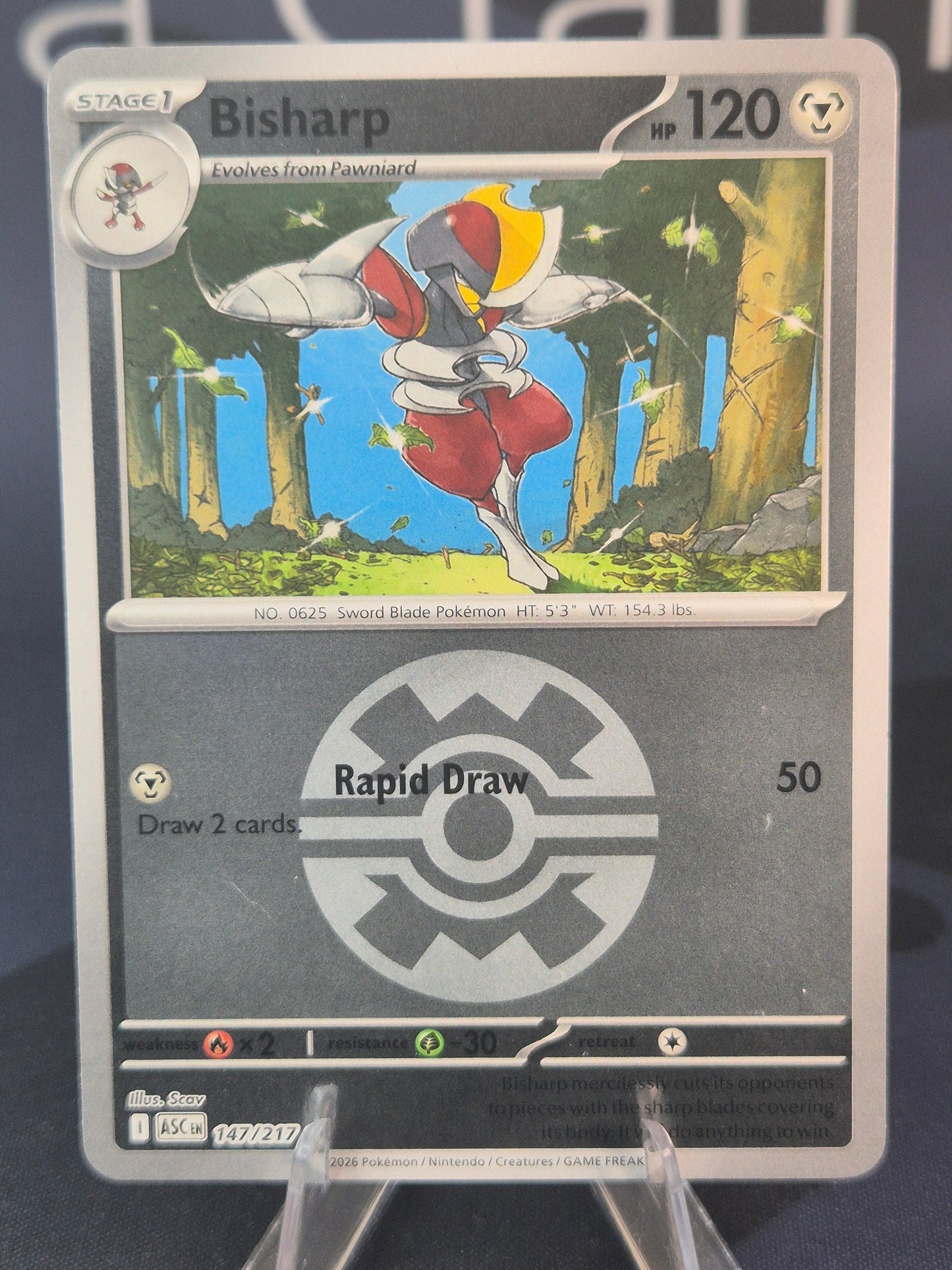 Bisharp 147/217 Ascended Heroes Reverse Holo Quick Ball