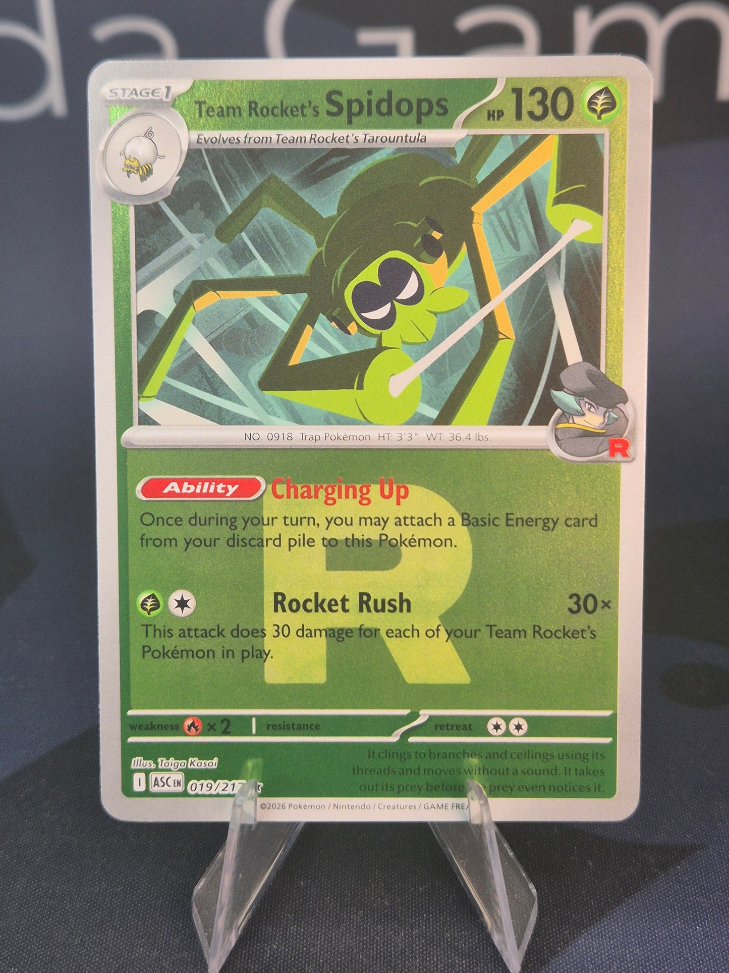 Team Rocket's Spidops 019/217 Ascended Heroes Reverse Holo Rocket R