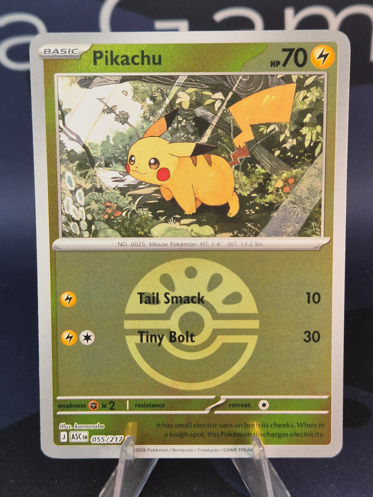 Pikachu 055/217 Ascended Heroes Reverse Holo Friend Ball