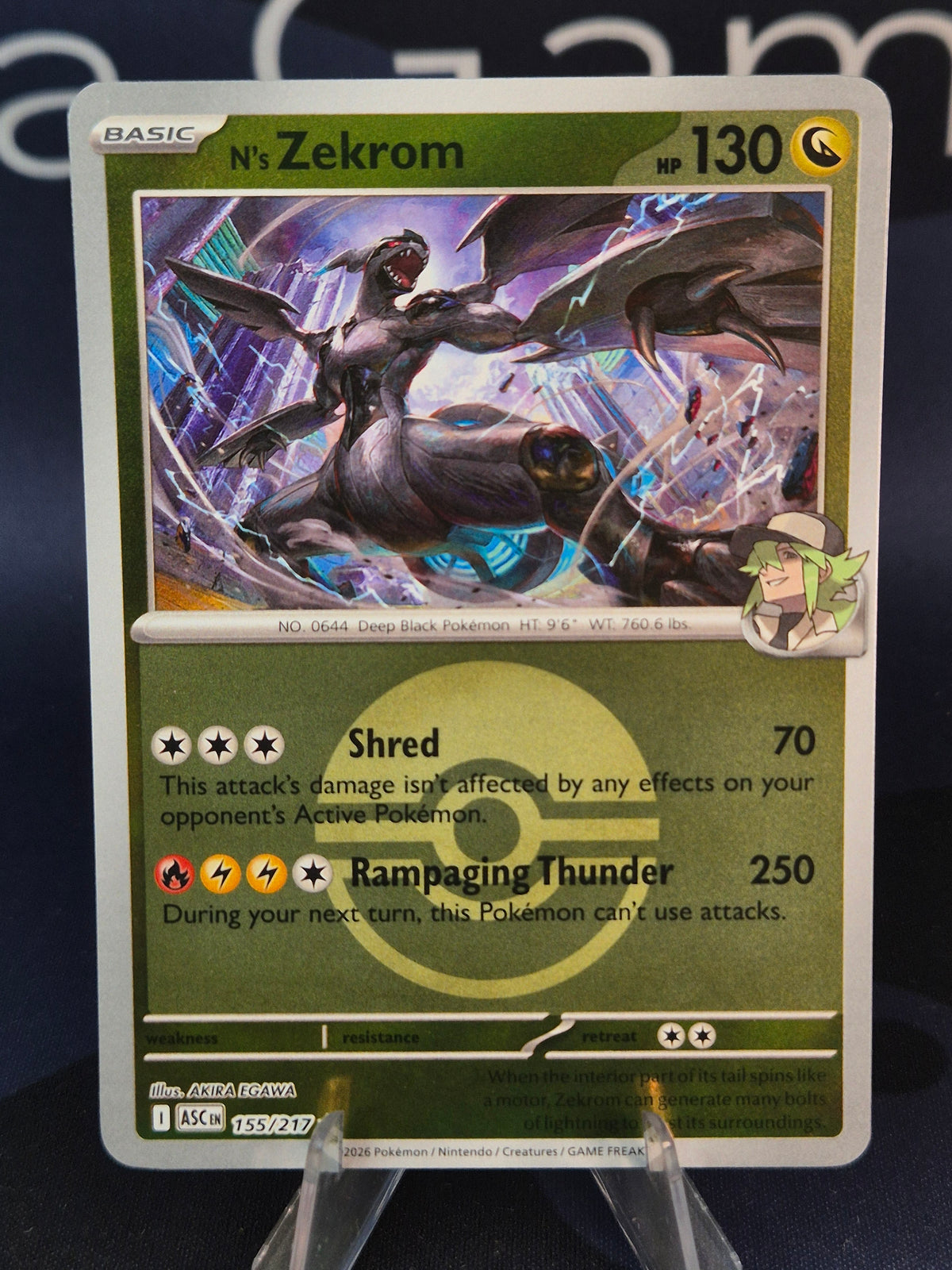 N's Zekrom 155/217 Ascended Heroes Reverse Holo Pokeball