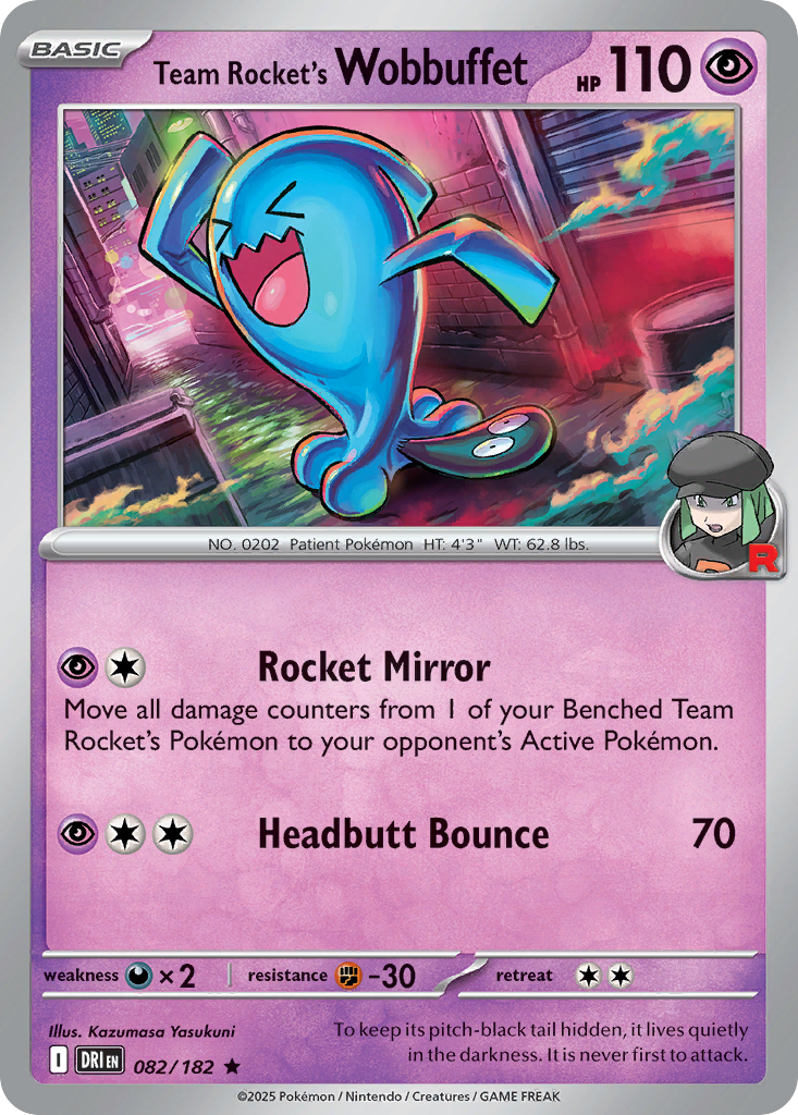 Team Rocket's Wobbuffet 082/182 Destined Rivals