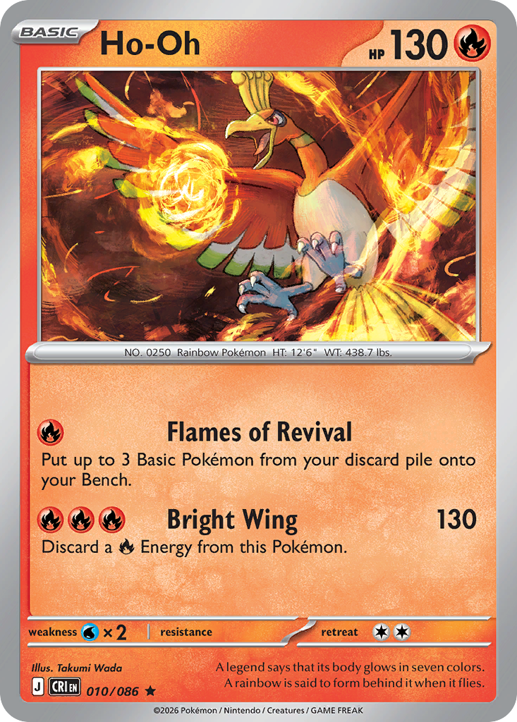 Ho-Oh 010/086 Chaos Rising Holo Rare