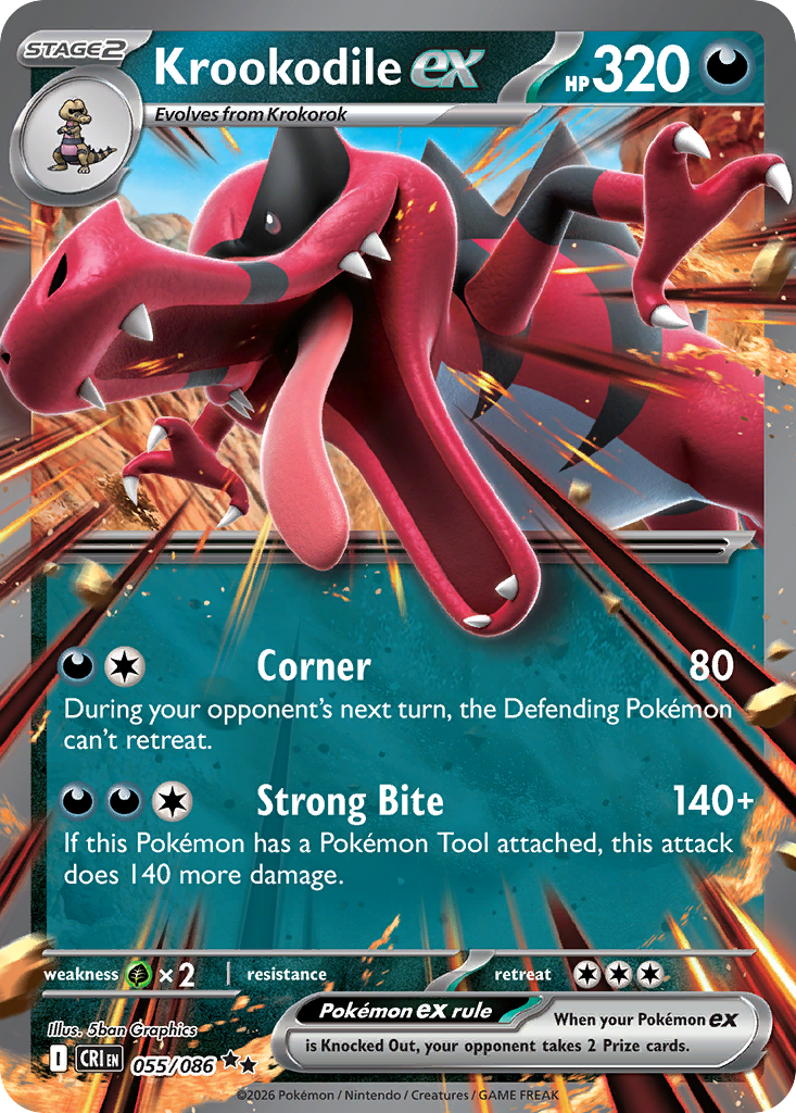 Krookodile ex 055/086 Chaos Rising Double Rare