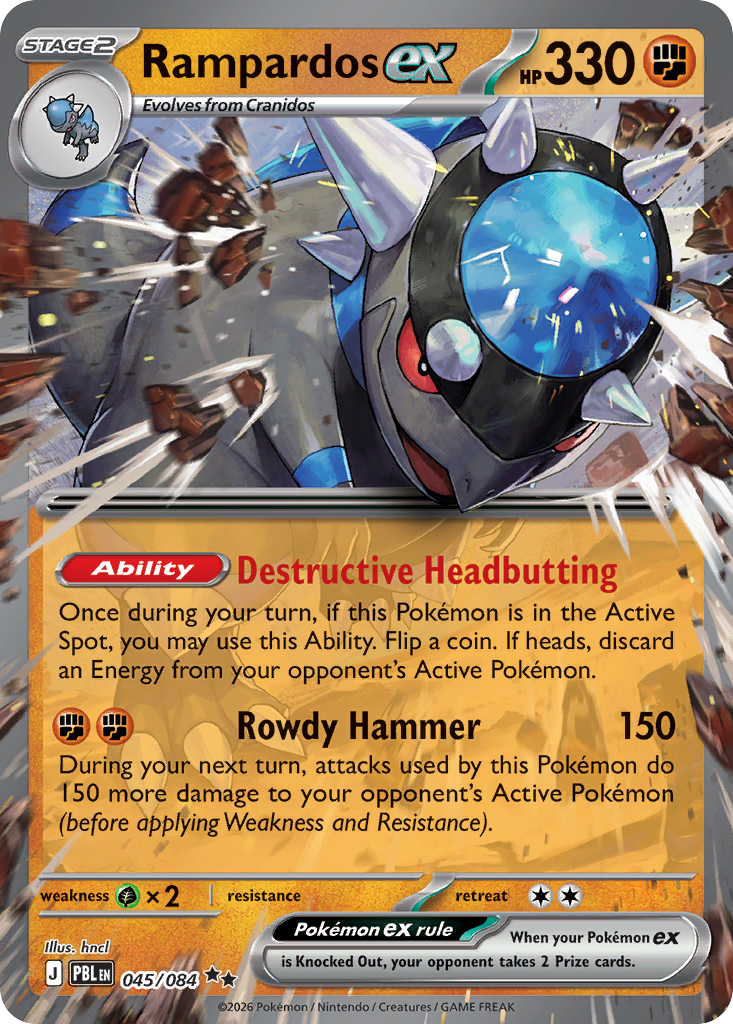 Rampardos ex 045/084 Pitch Black Double Rare