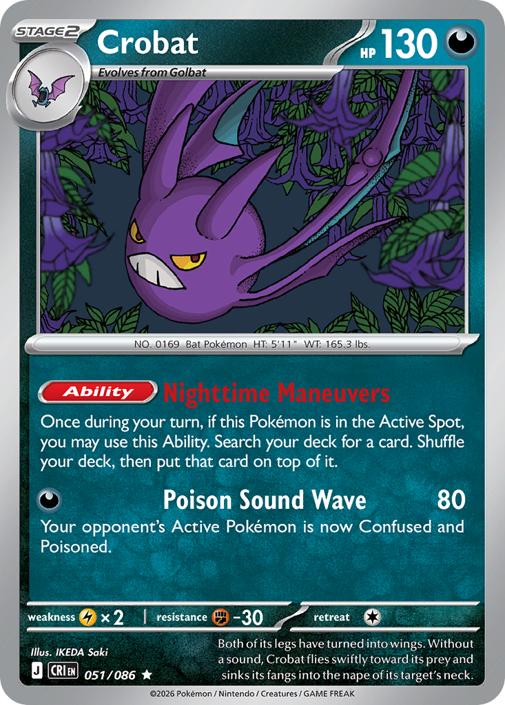 Crobat 051/086 Chaos Rising Holo Rare