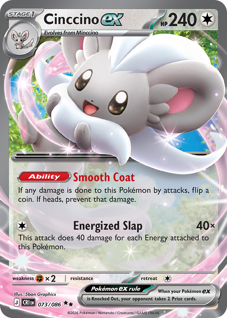 Cinccino ex 073/086 Chaos Rising Double Rare
