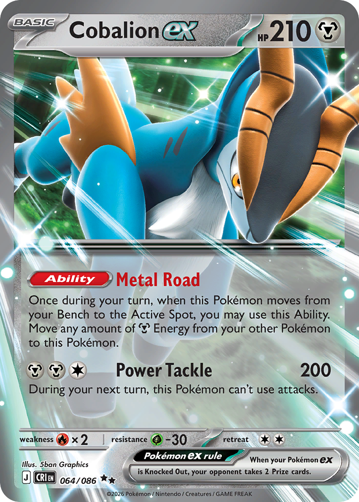 Cobalion ex 064/086 Chaos Rising Double Rare