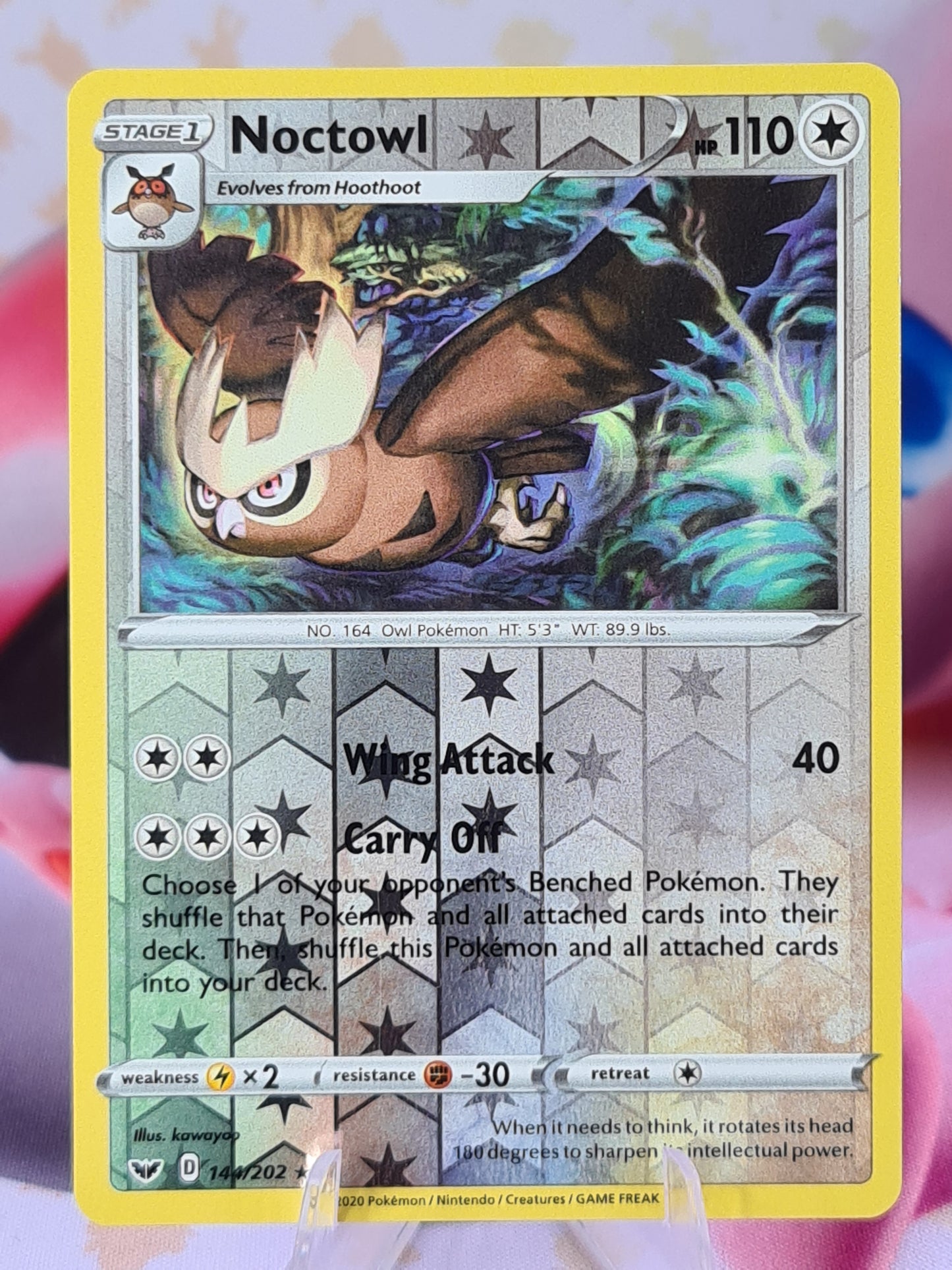 Noctowl 144/202 Sword Shield Reverse Holo