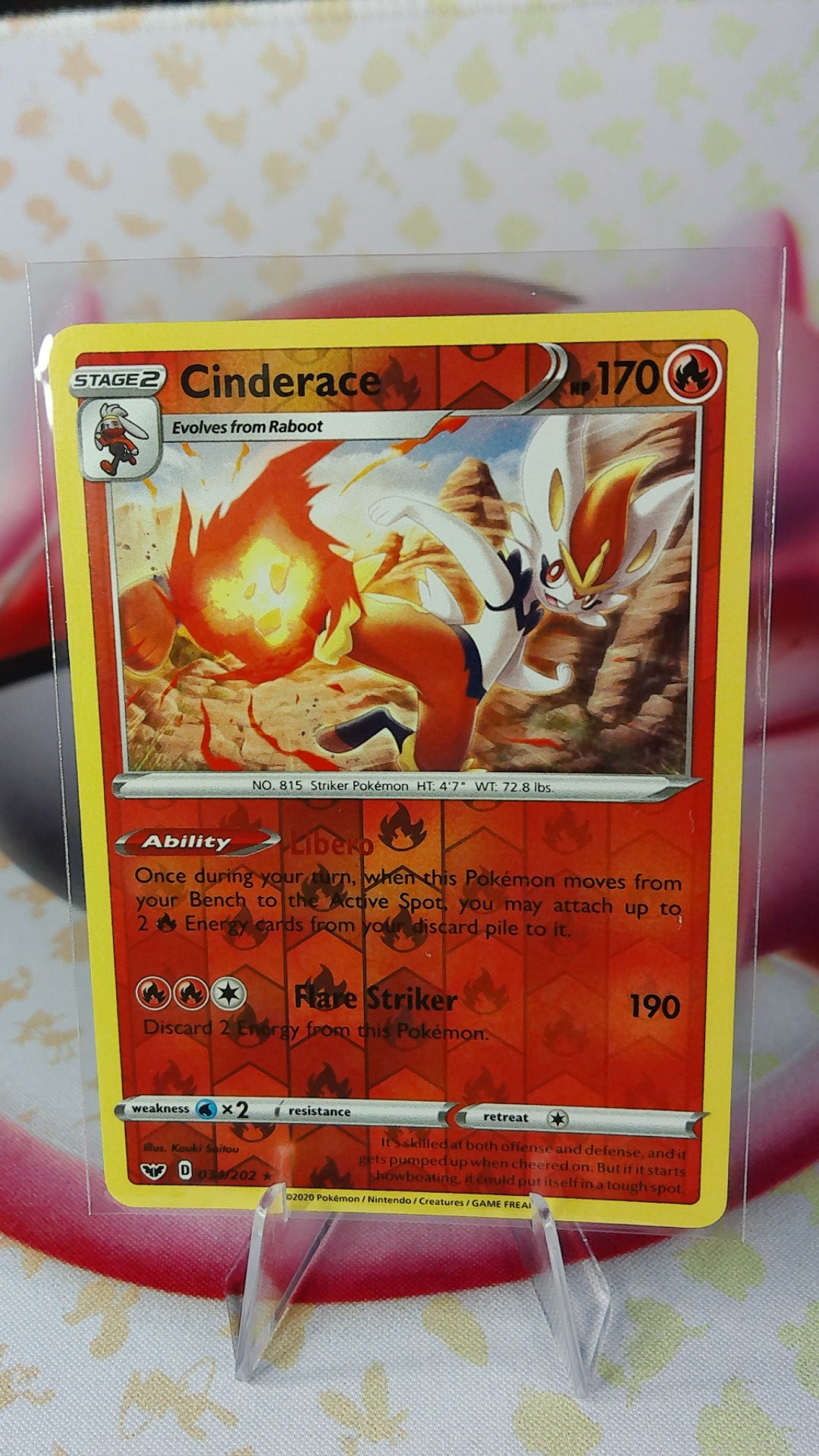 Cinderace 034/202 Sword Shield Reverse Holo