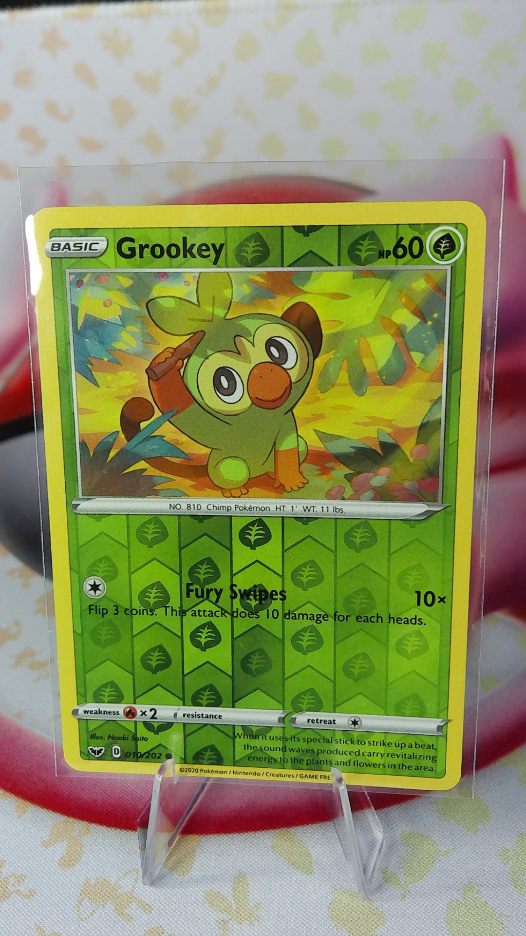 Grookey 010/202 Sword Shield Reverse Holo