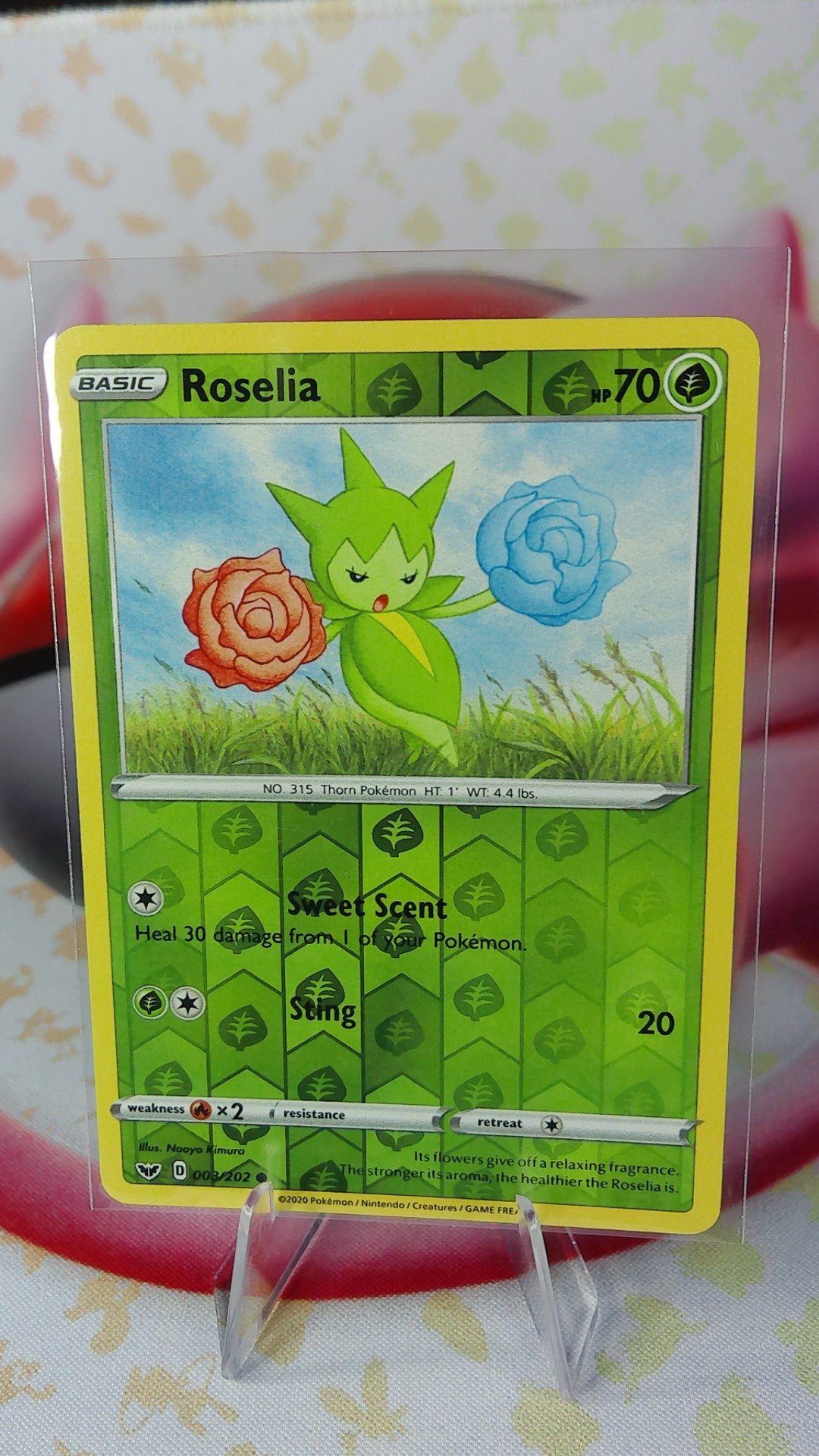 Roselia 003/202 Sword Shield Reverse Holo