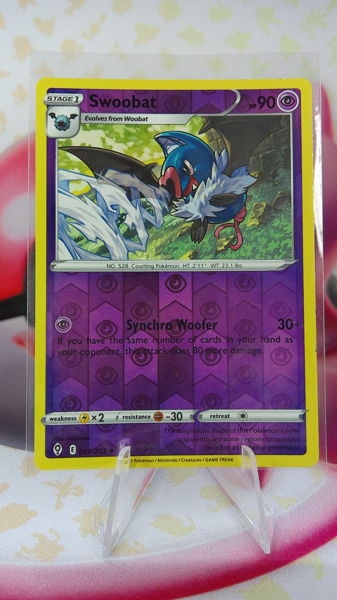 Swoobat 069/203 Evolving Skies Reverse Holo