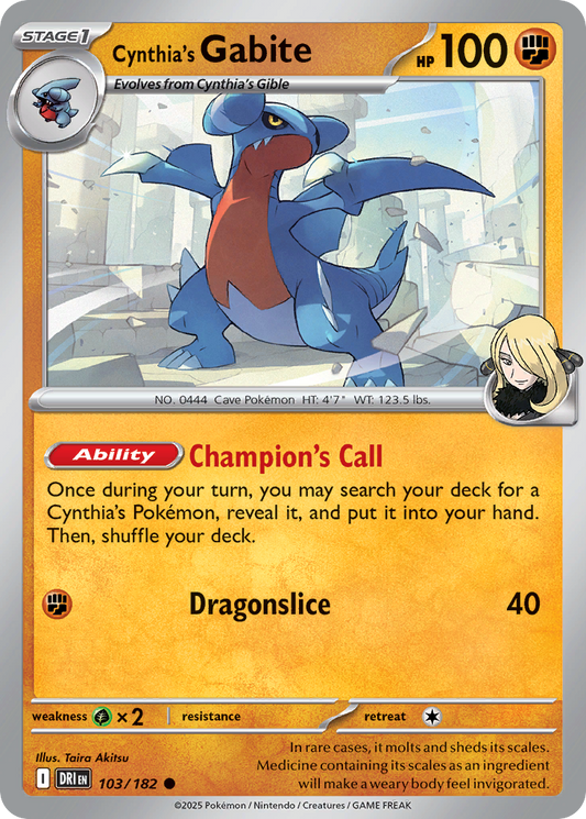 Cynthia's Gabite 103/182 Destined Rivals
