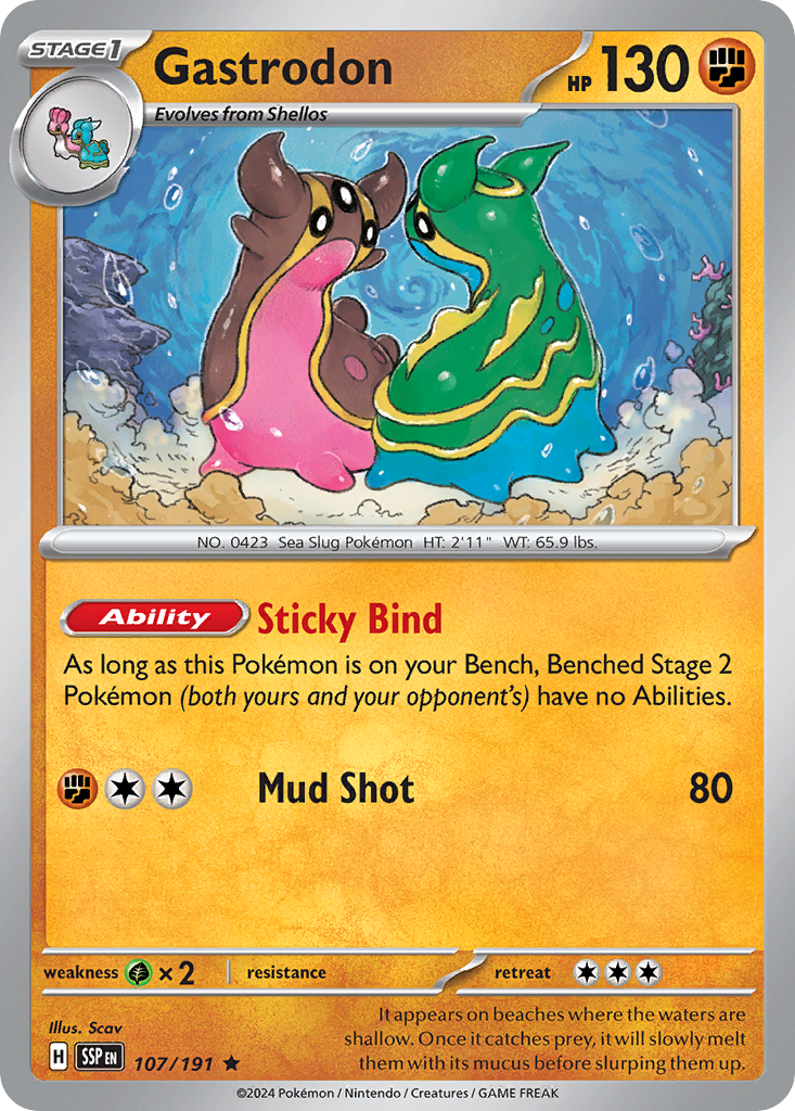 Gastrodon 107/191 Surging Sparks Holo