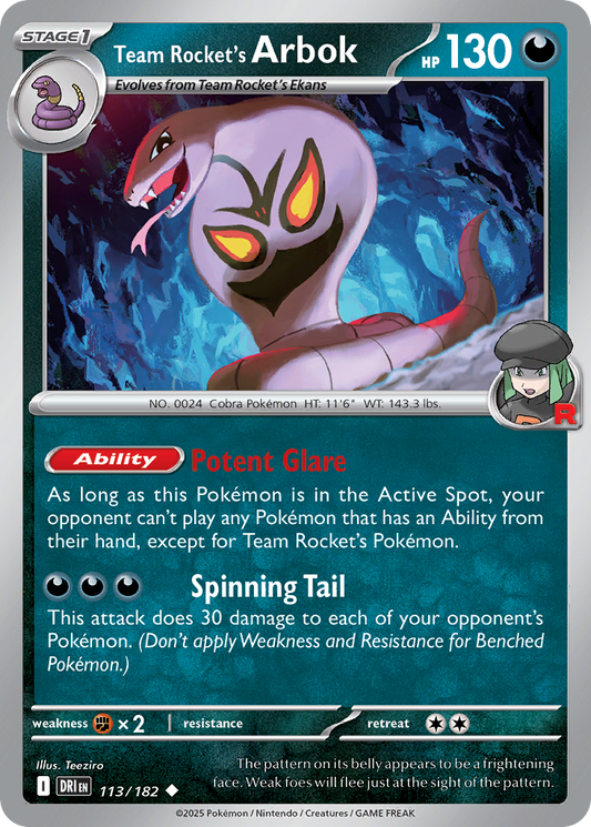 Team Rocket's Arbok 113/182 Destined Rivals