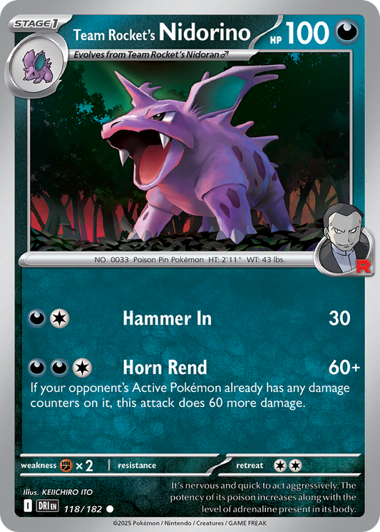 Team Rocket's Nidorino 118/182 Destined Rivals
